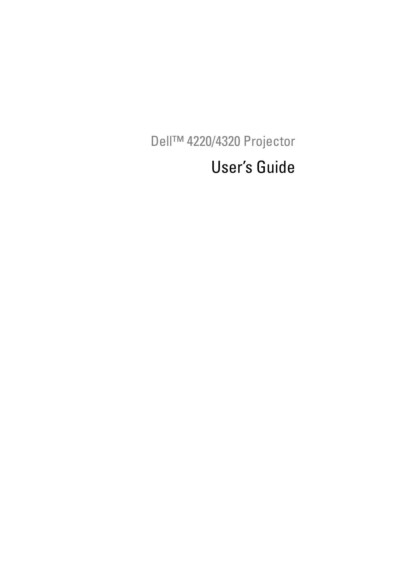Dell 4220 Projector Accessories User Manual