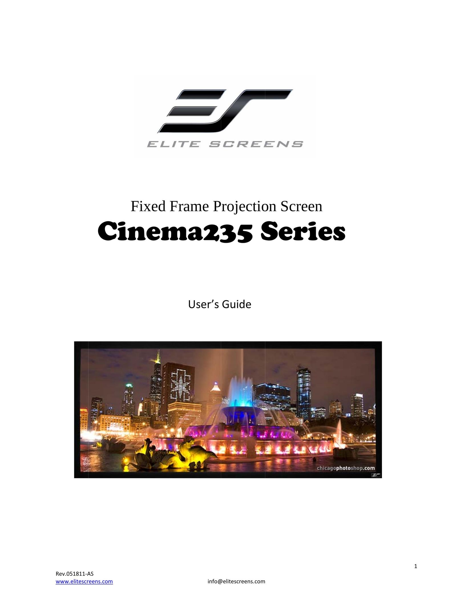 Elite Screens 235 Projector Accessories User Manual