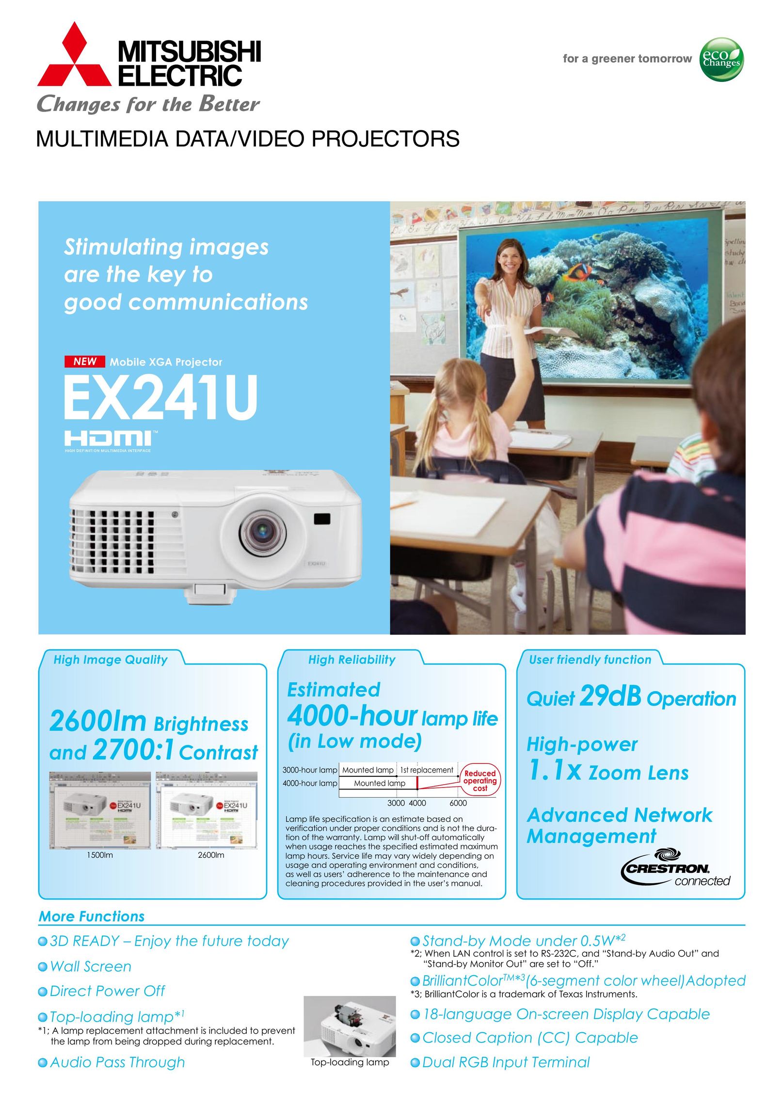Mitsubishi Electronics EX241U Projector Accessories User Manual