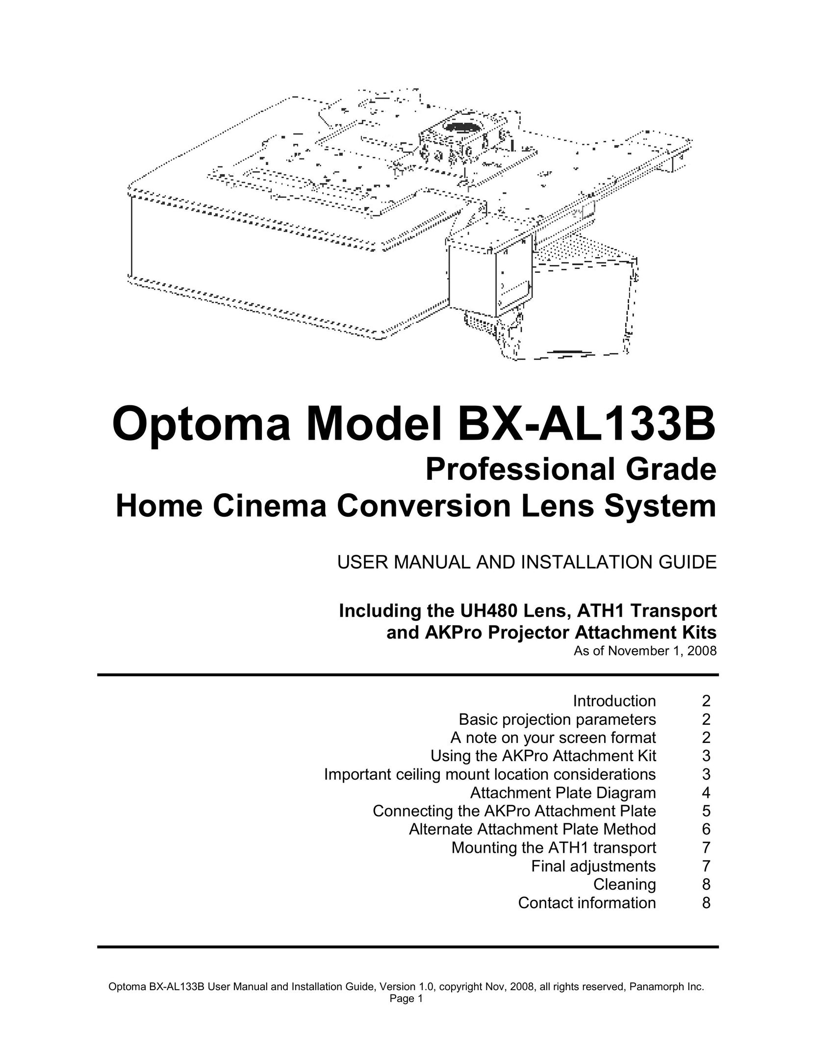 Optoma Technology ATH1 Projector Accessories User Manual