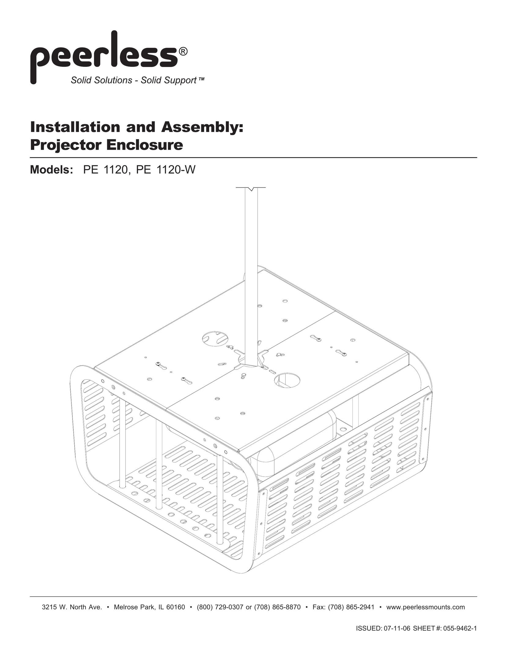 Peerless Industries PE 1120-W Projector Accessories User Manual