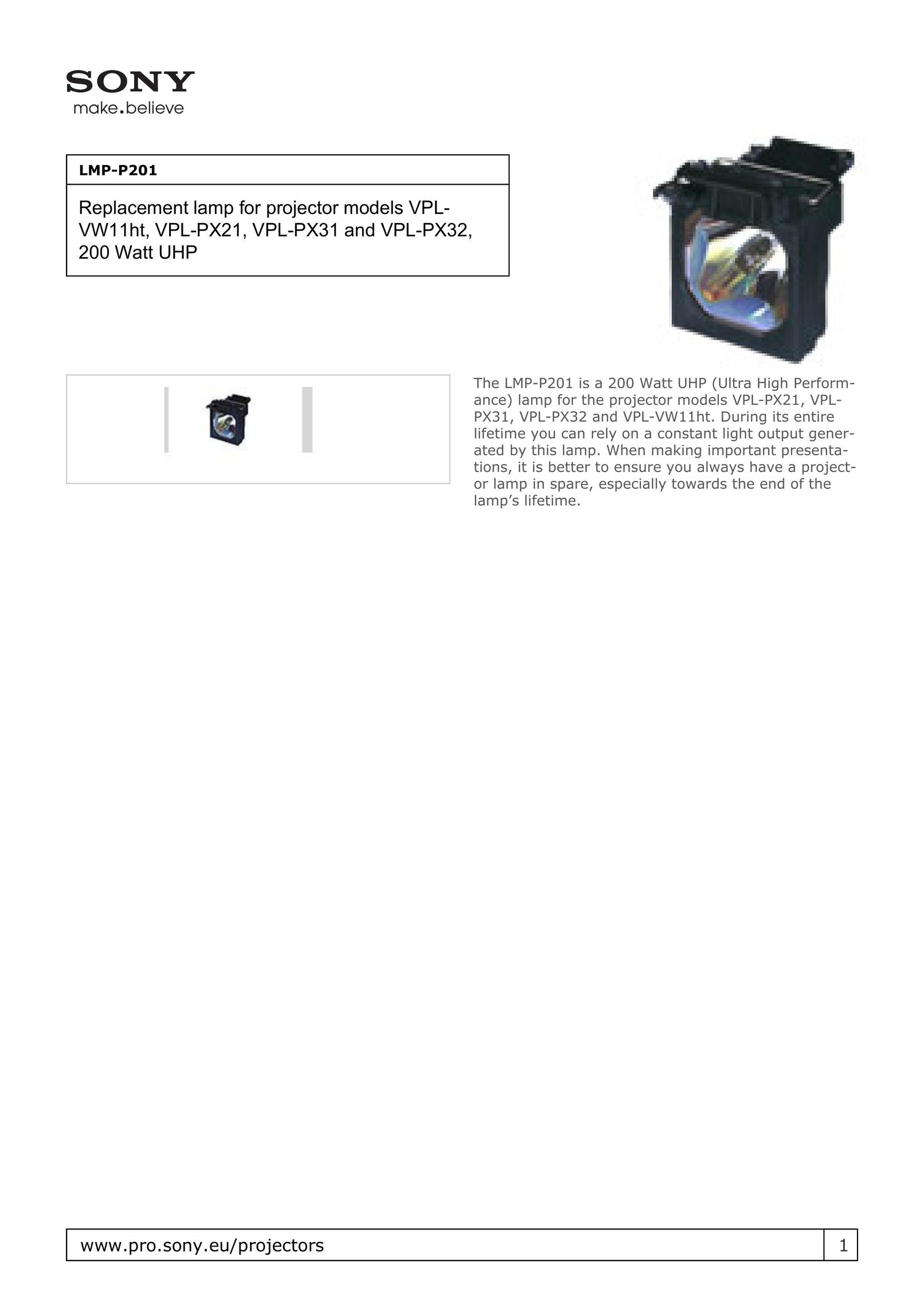 Sony LMPP201 Projector Accessories User Manual