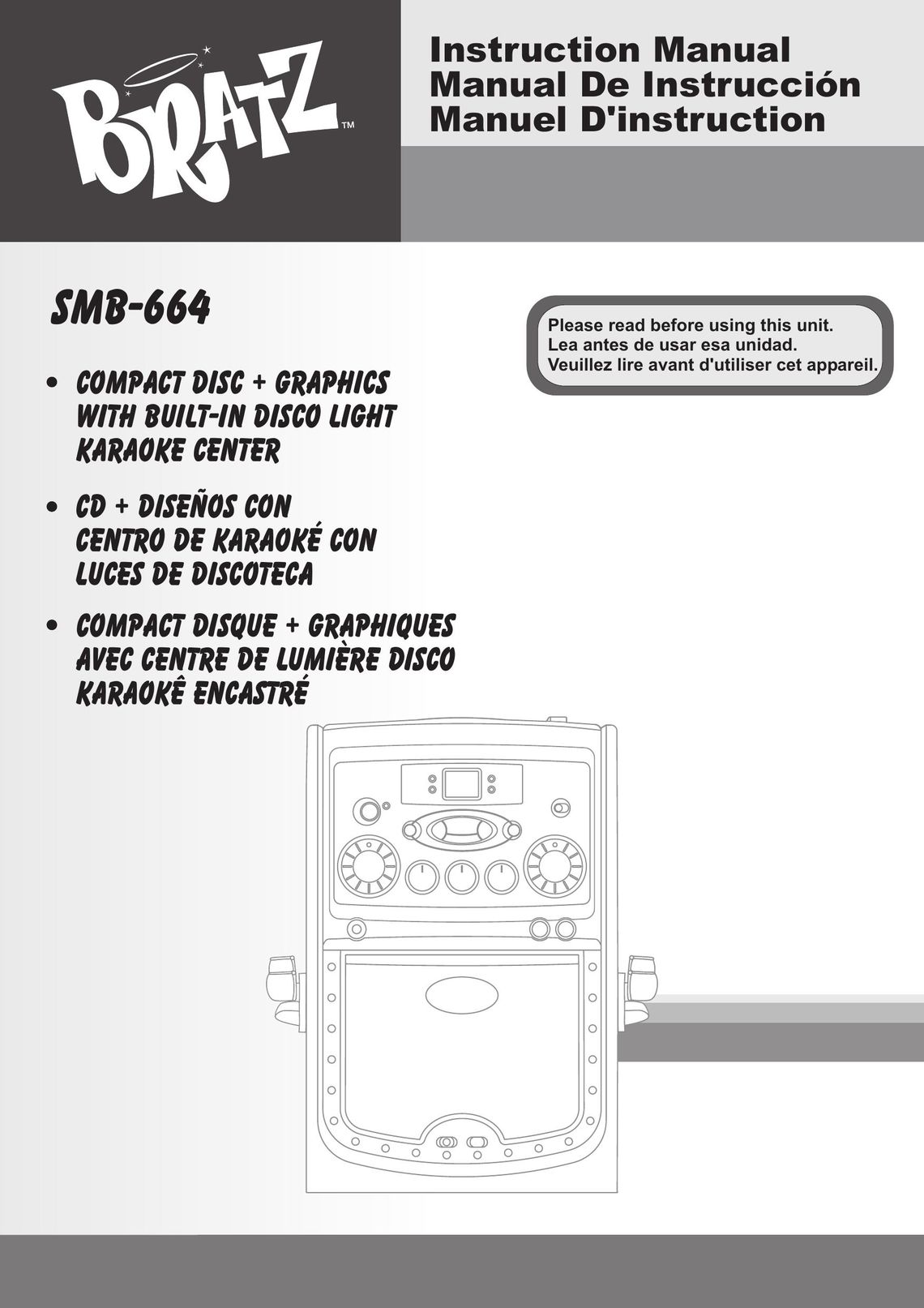 The Singing Machine SMB-664 Projector Accessories User Manual