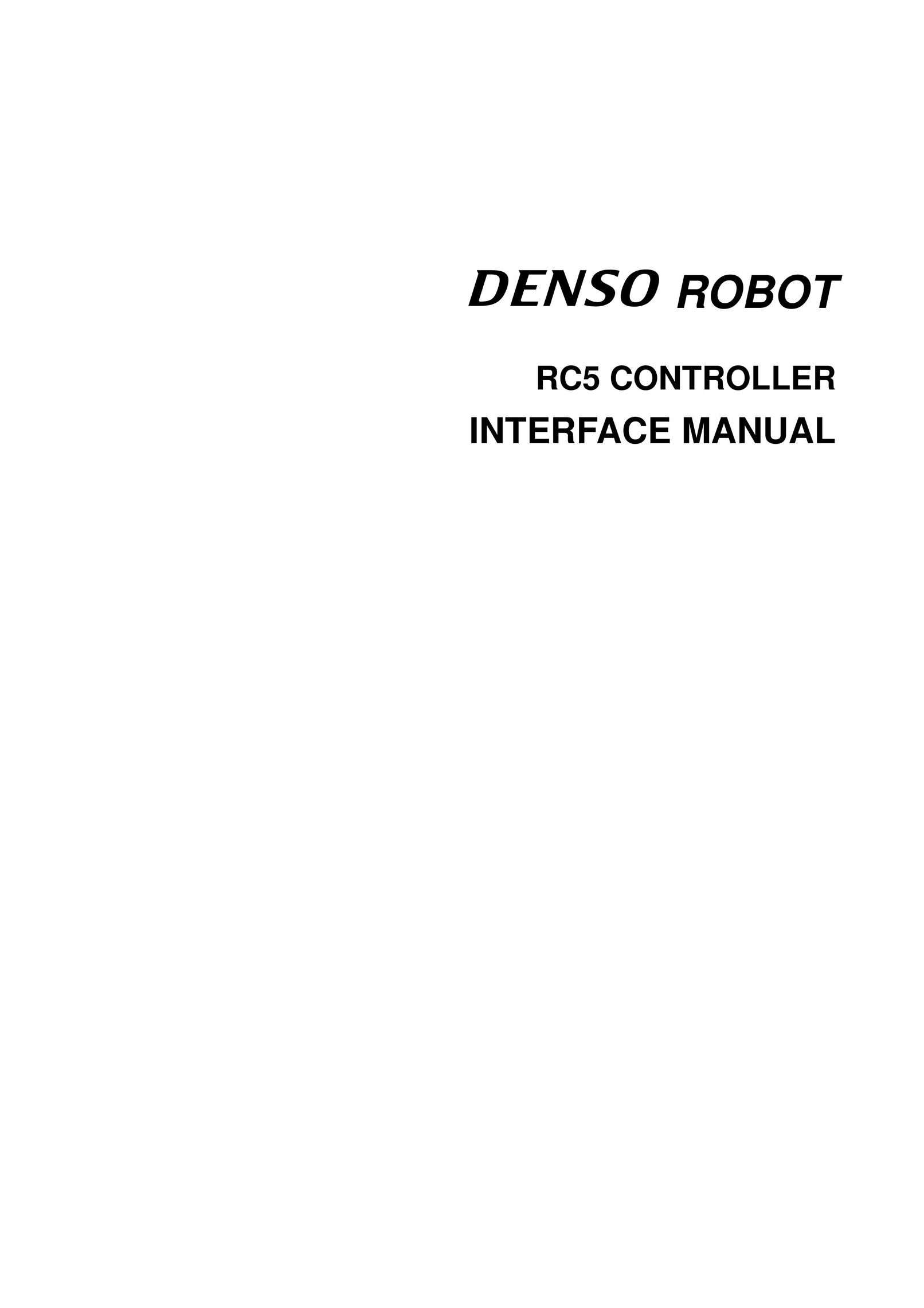 Denso RC5 Robotics User Manual