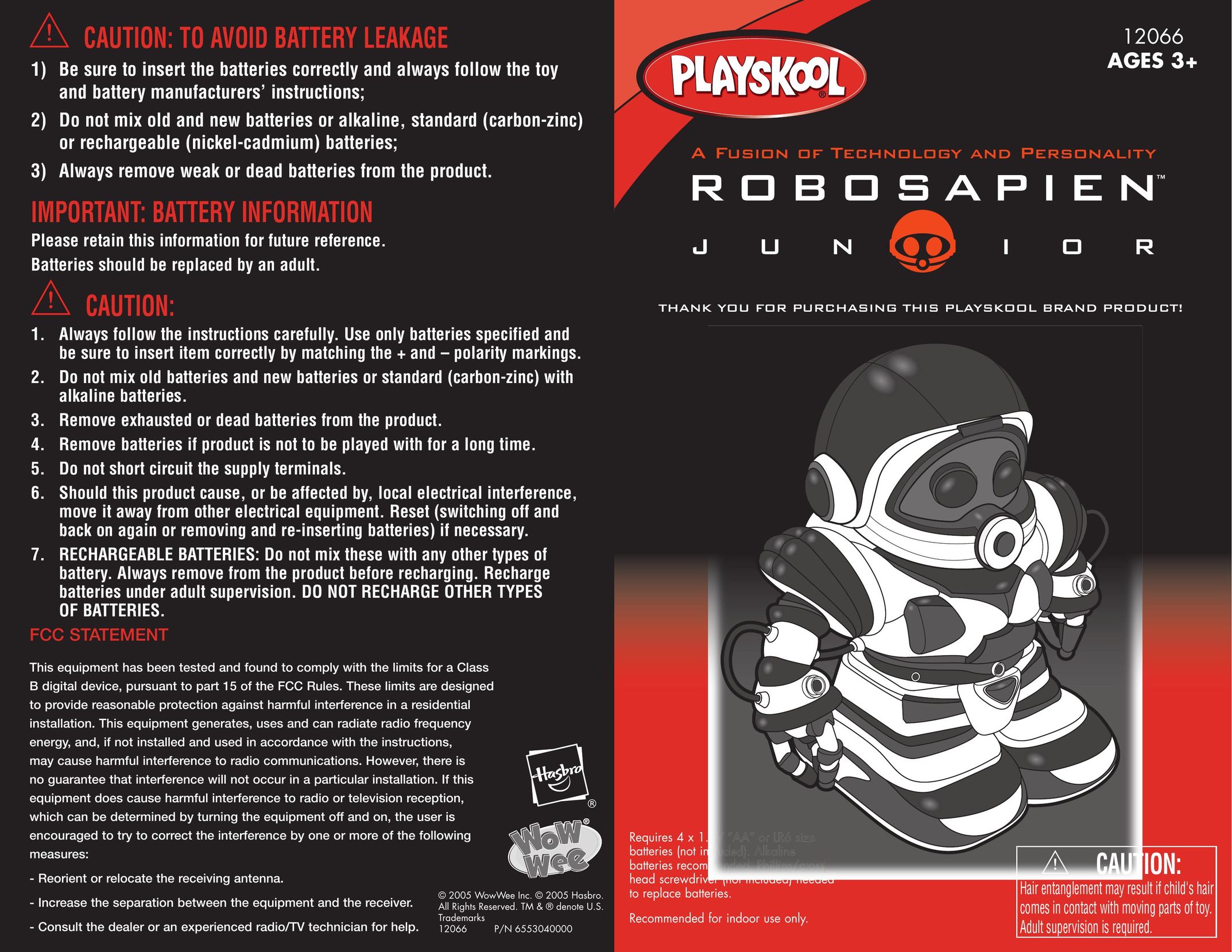 Hasbro 12066 Robotics User Manual