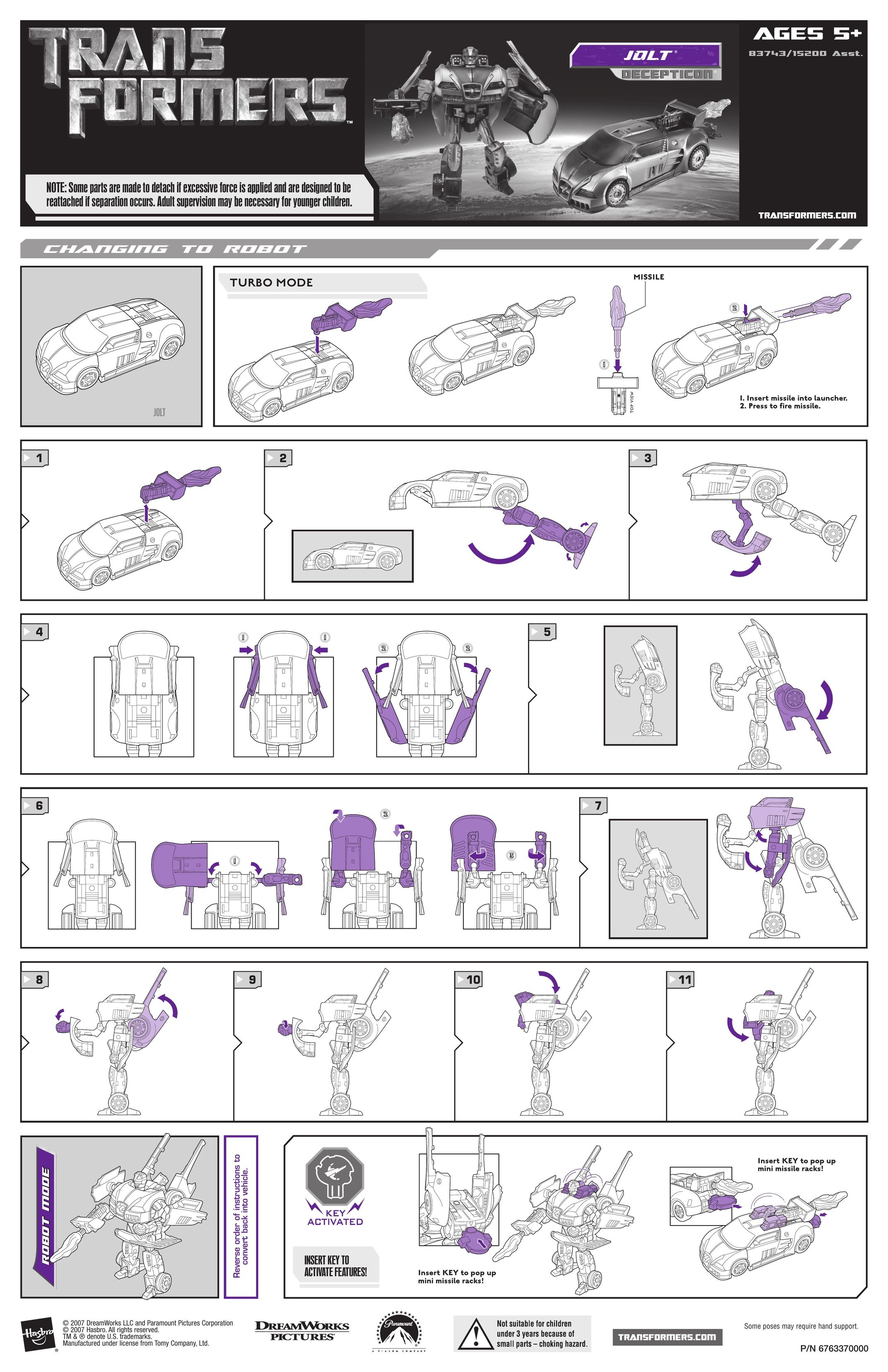 Hasbro 15200 Robotics User Manual
