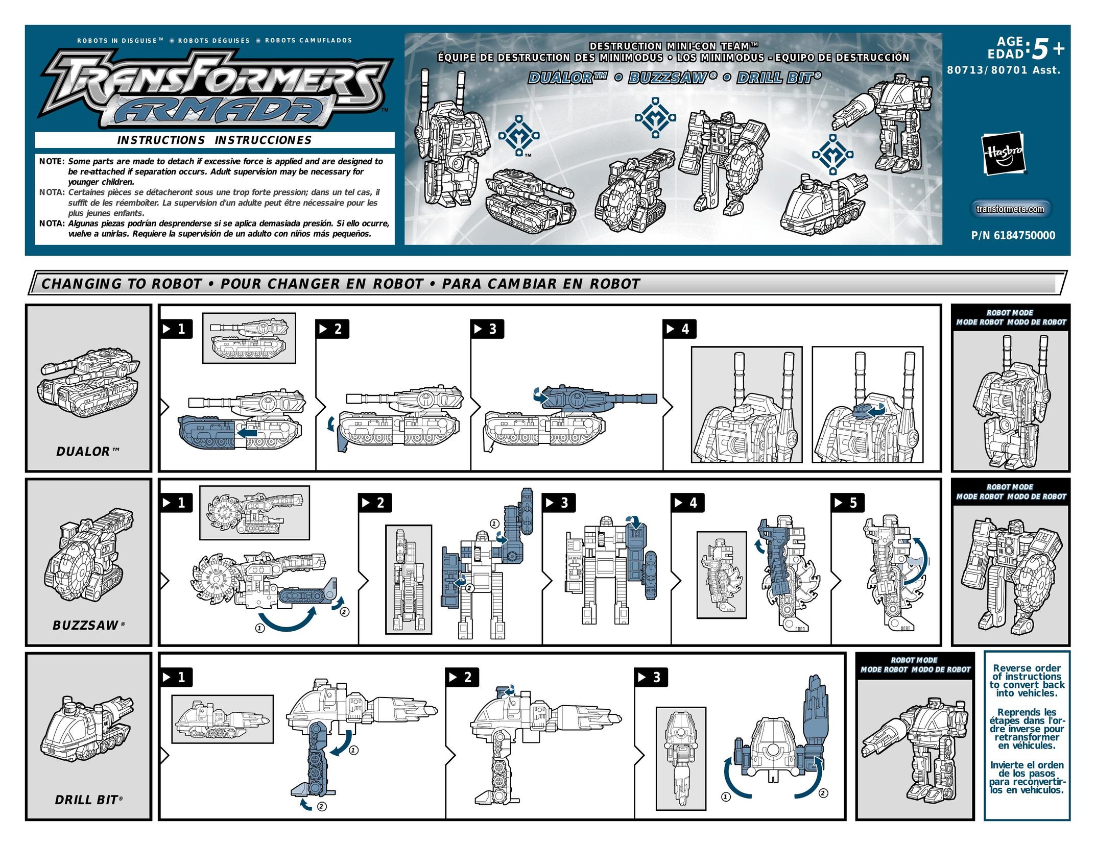 Hasbro 80713 Robotics User Manual