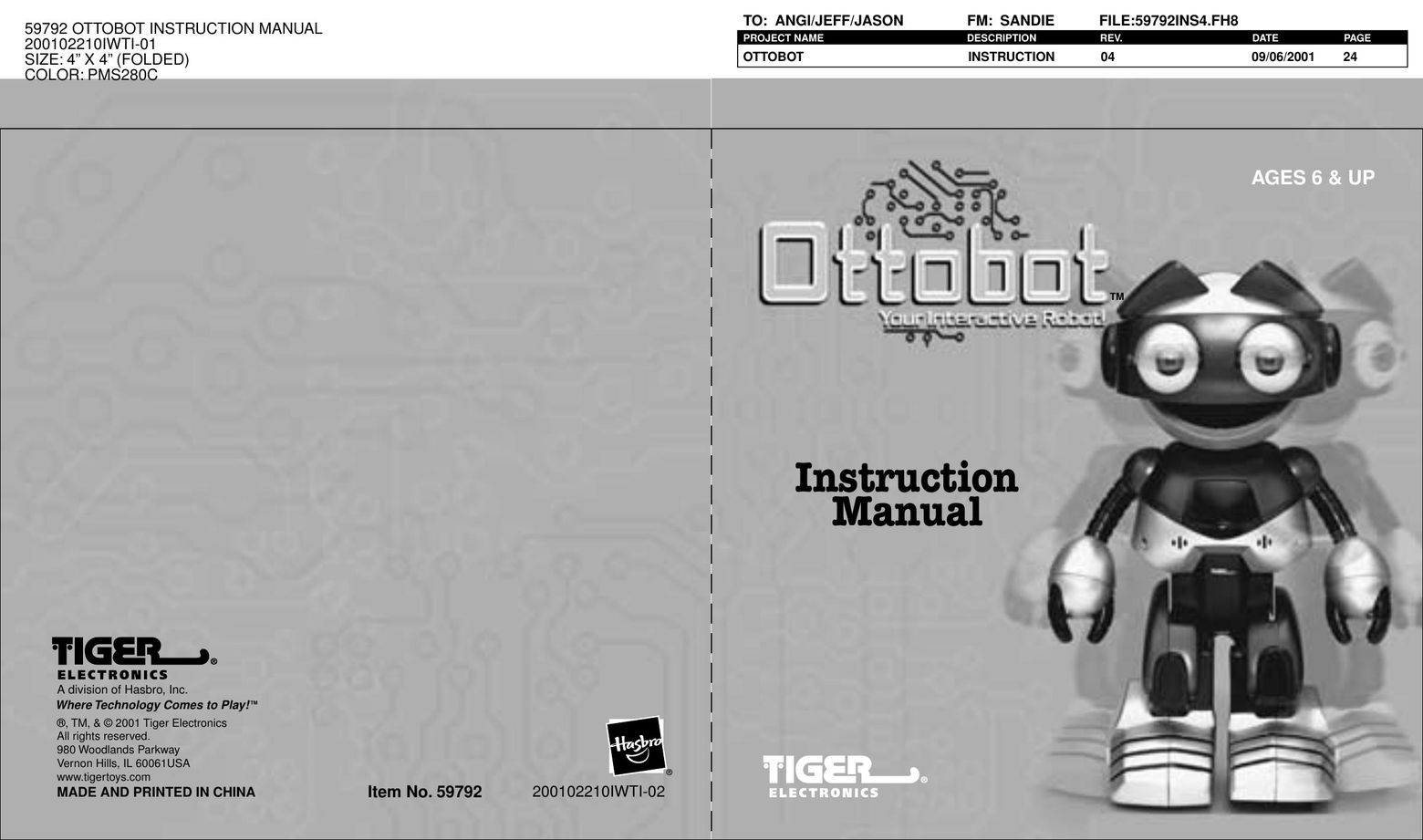 Tiger PMS280C Robotics User Manual