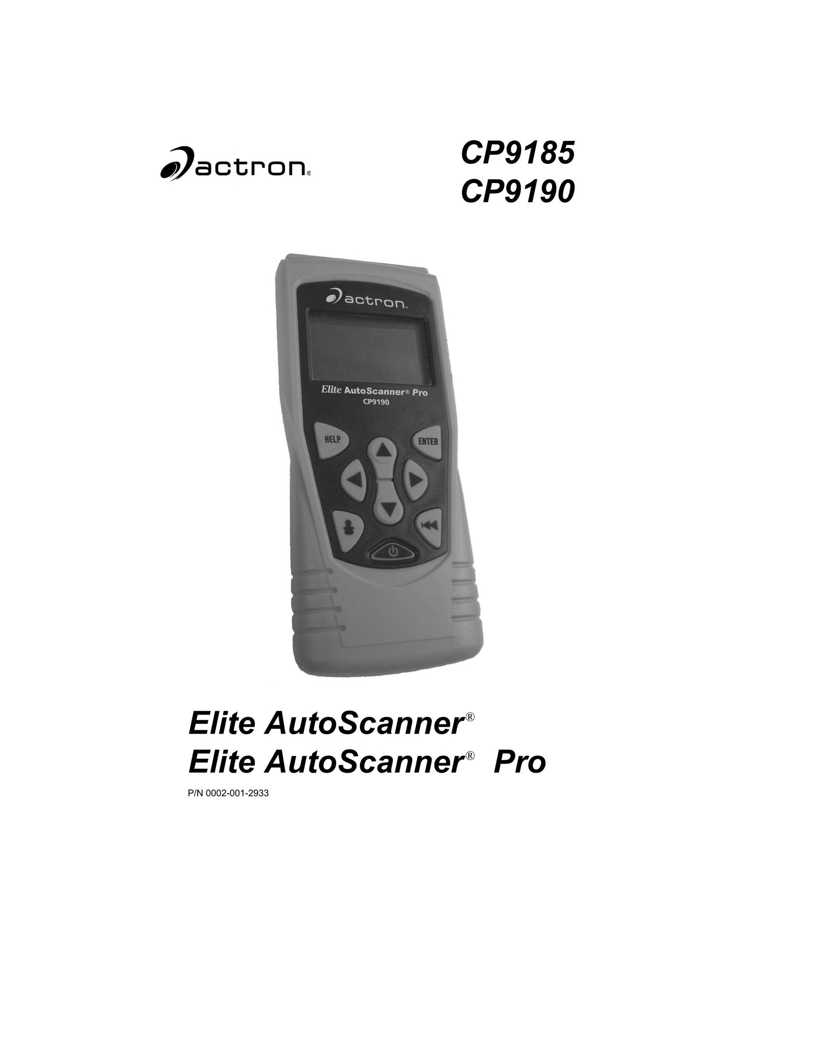 Actron CP9190 Scanner User Manual