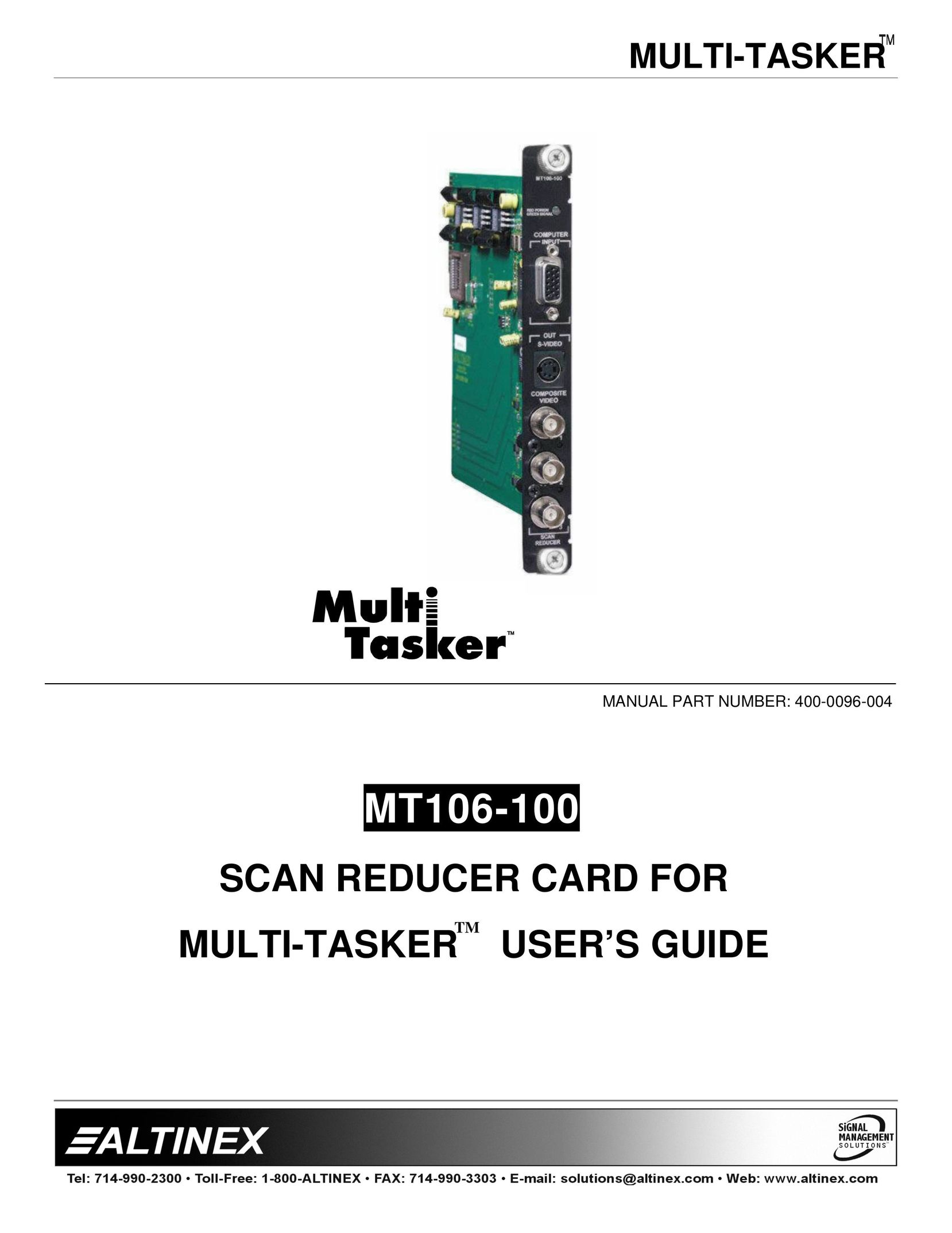 Altinex MT106-100 Scanner User Manual