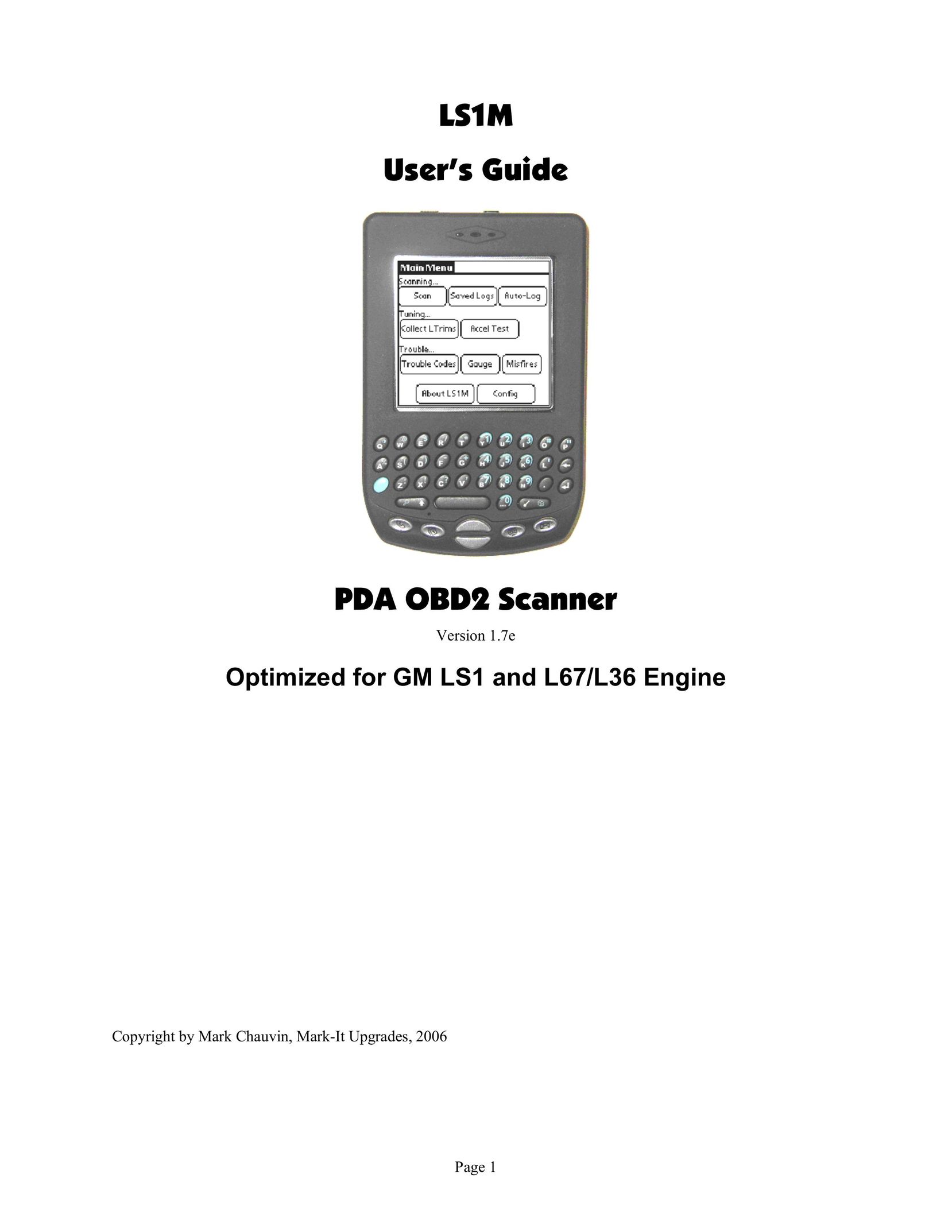 Associated Equipment GM LS1 Scanner User Manual