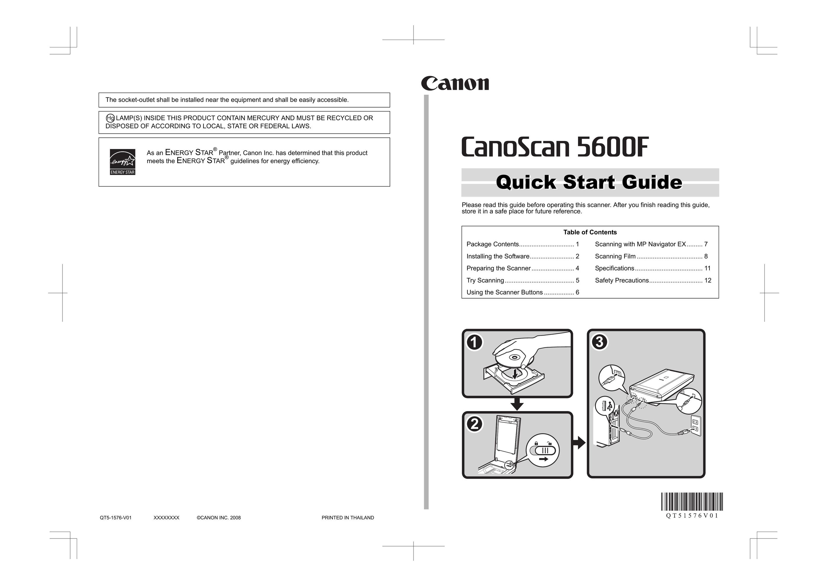 Canon 5600F Scanner User Manual
