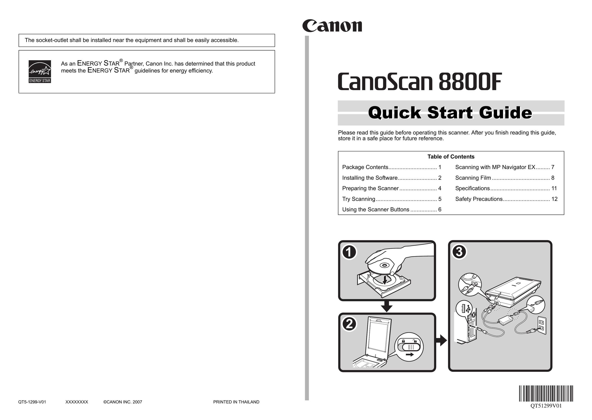Canon 8800F Scanner User Manual