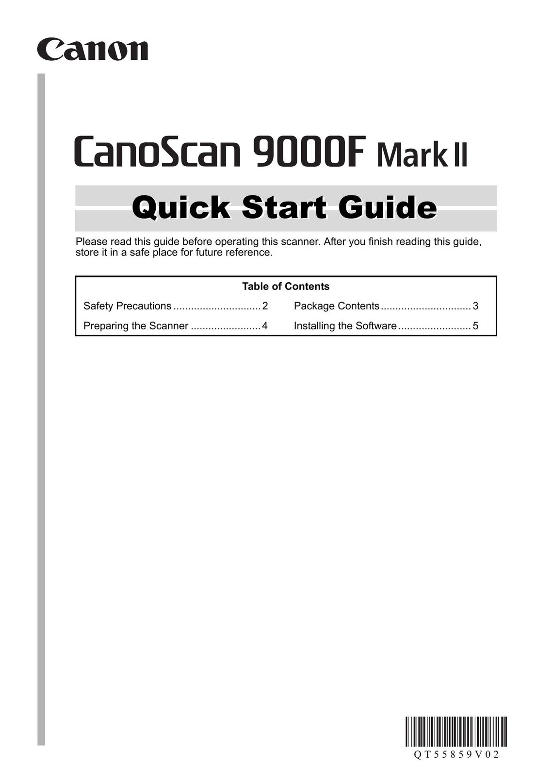 Canon 9000F Scanner User Manual