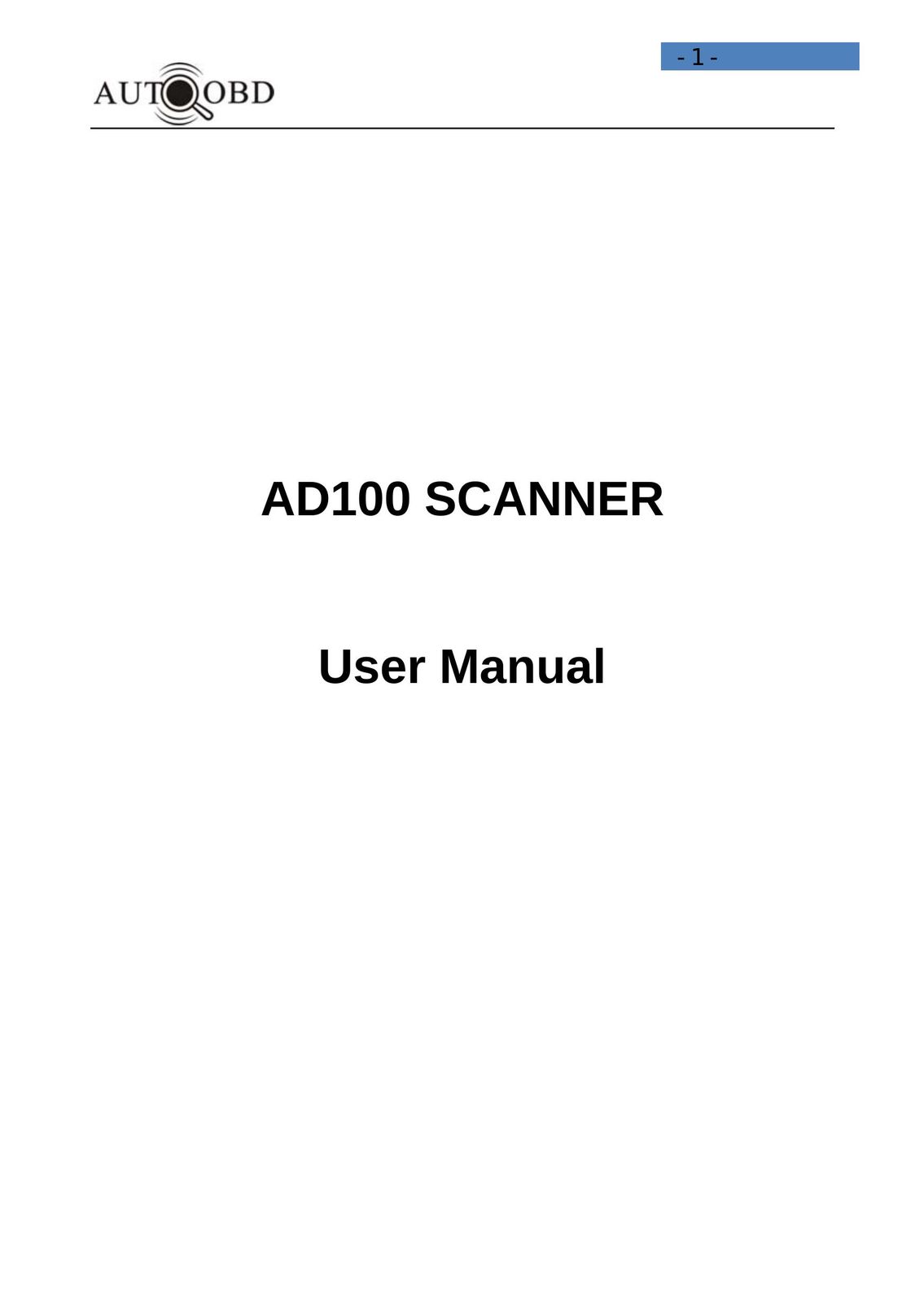 Daewoo AD100 Scanner User Manual