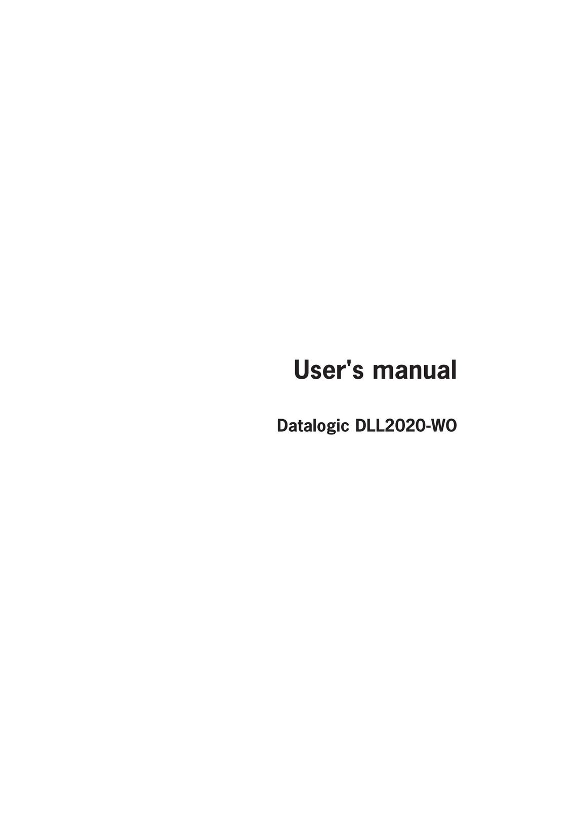 Datalogic Scanning DLL2020-WO Scanner User Manual