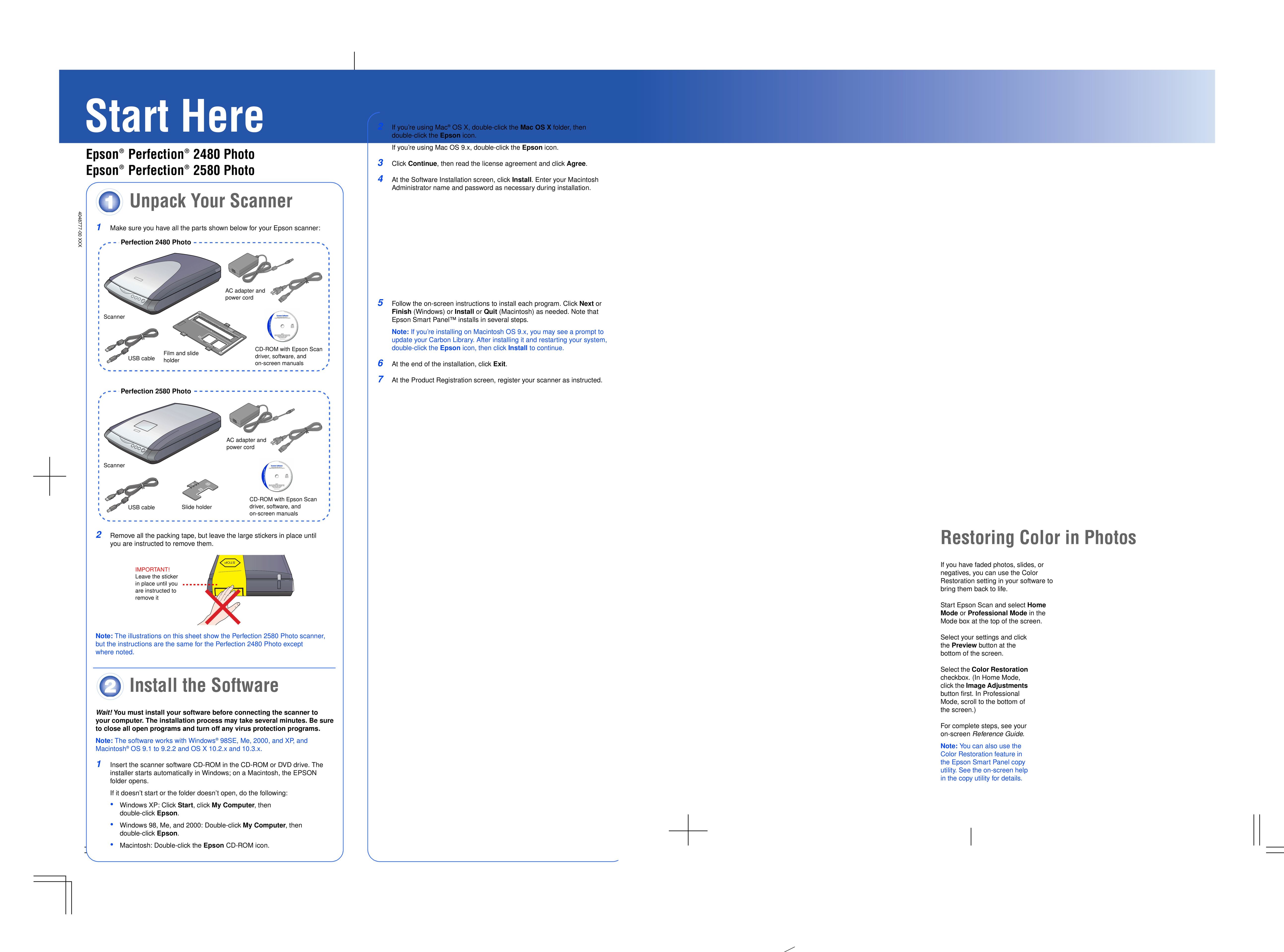 Epson 2480 Scanner User Manual