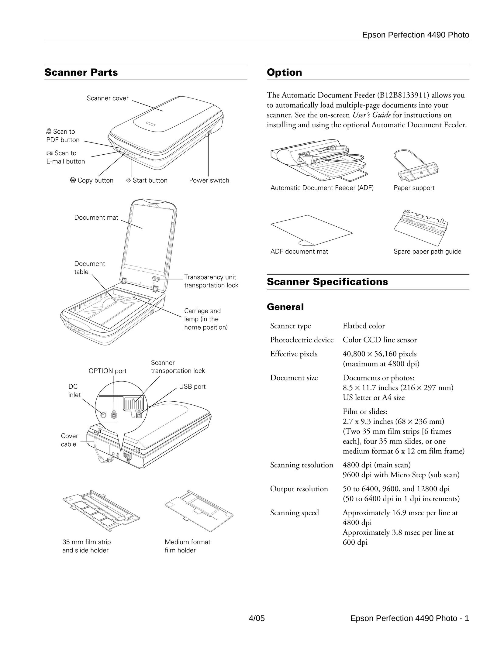 Epson 4490 Scanner User Manual