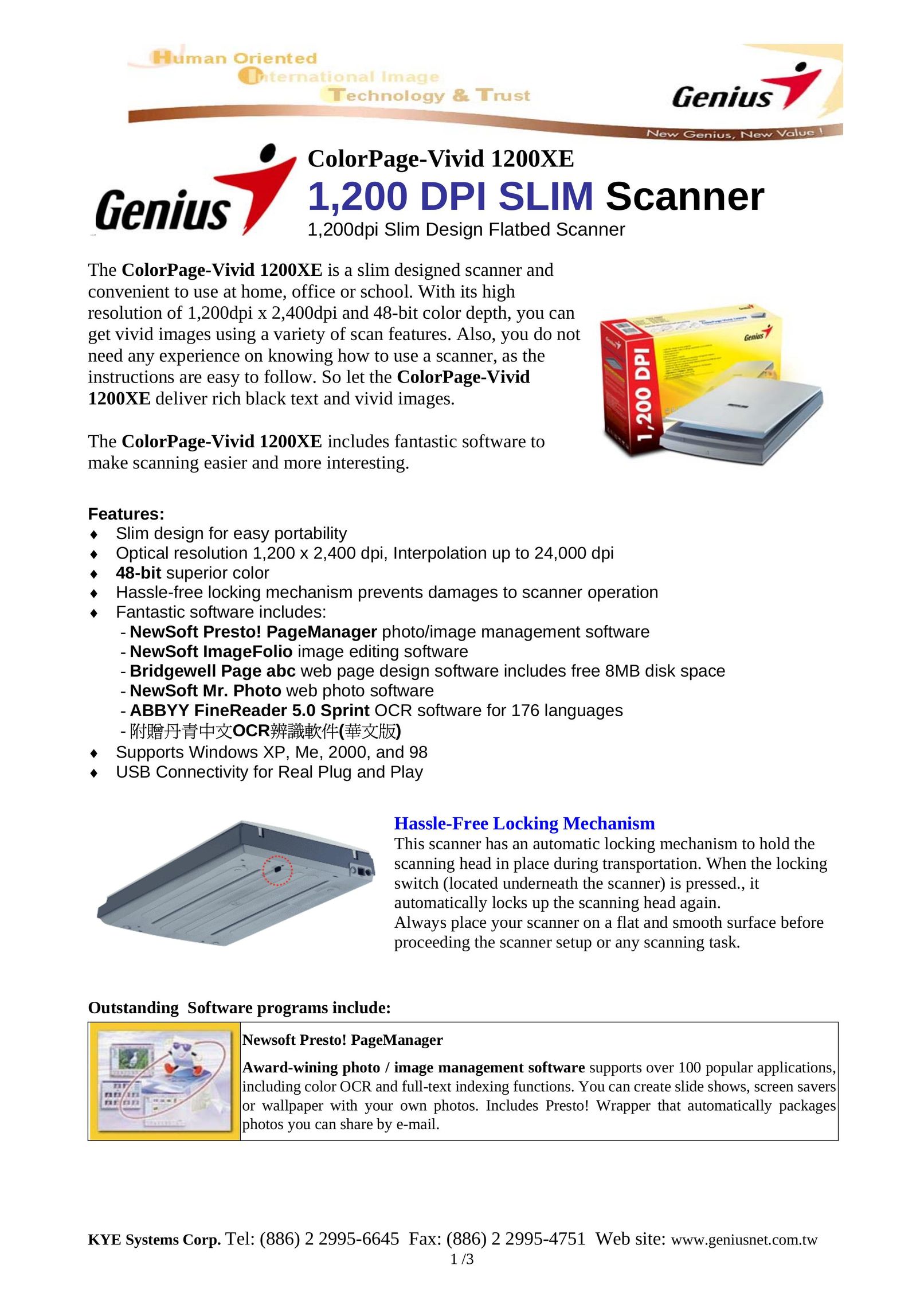Genius 1200XE Scanner User Manual