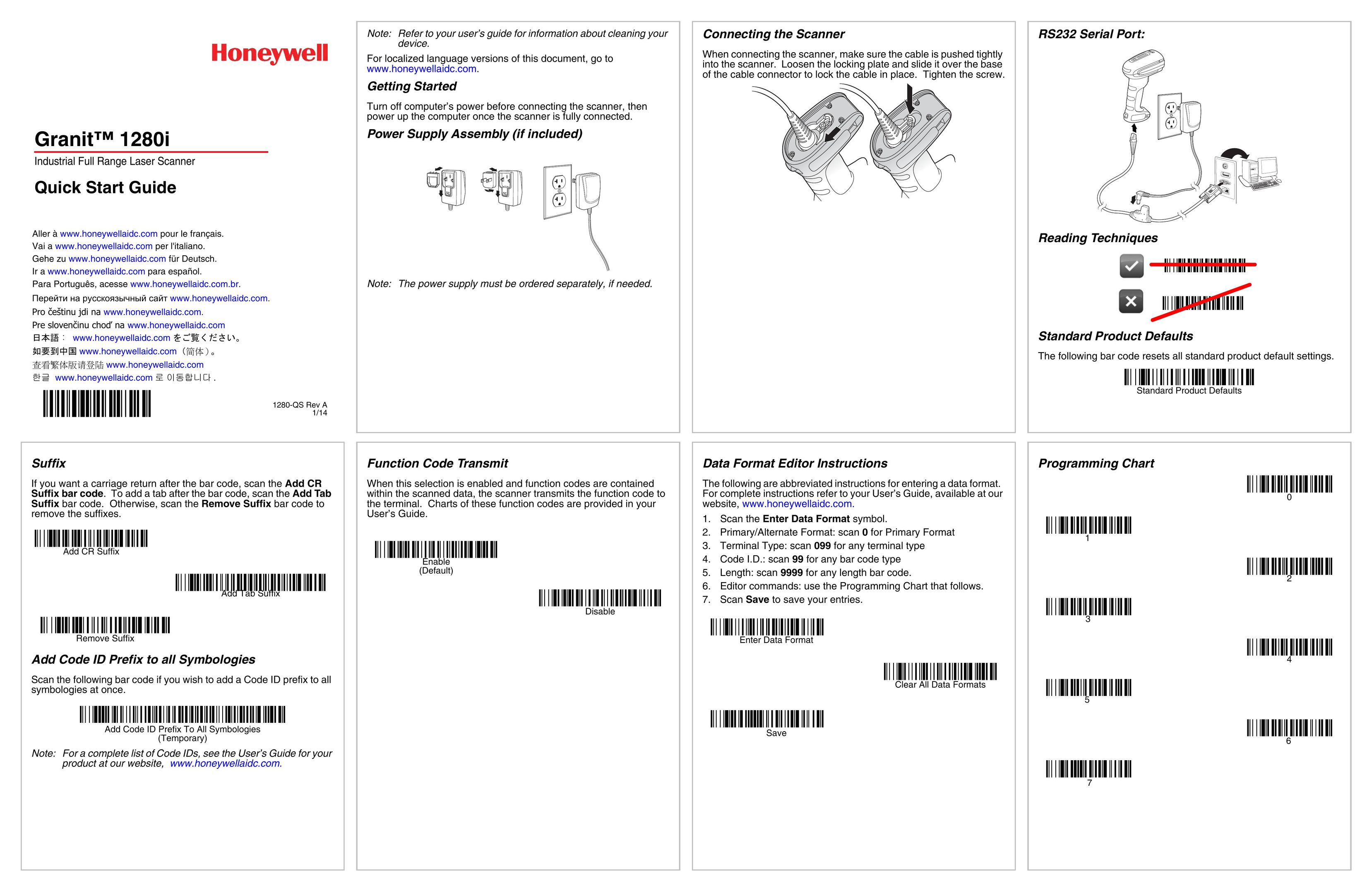 Honeywell 1280i Scanner User Manual