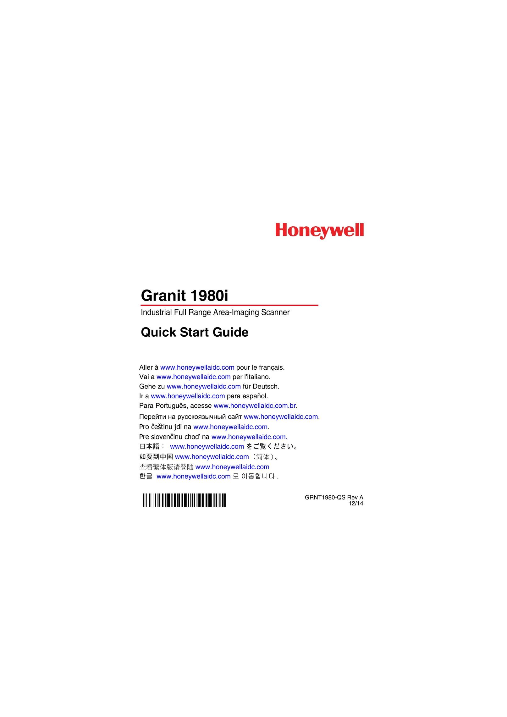 Honeywell 1980i Scanner User Manual