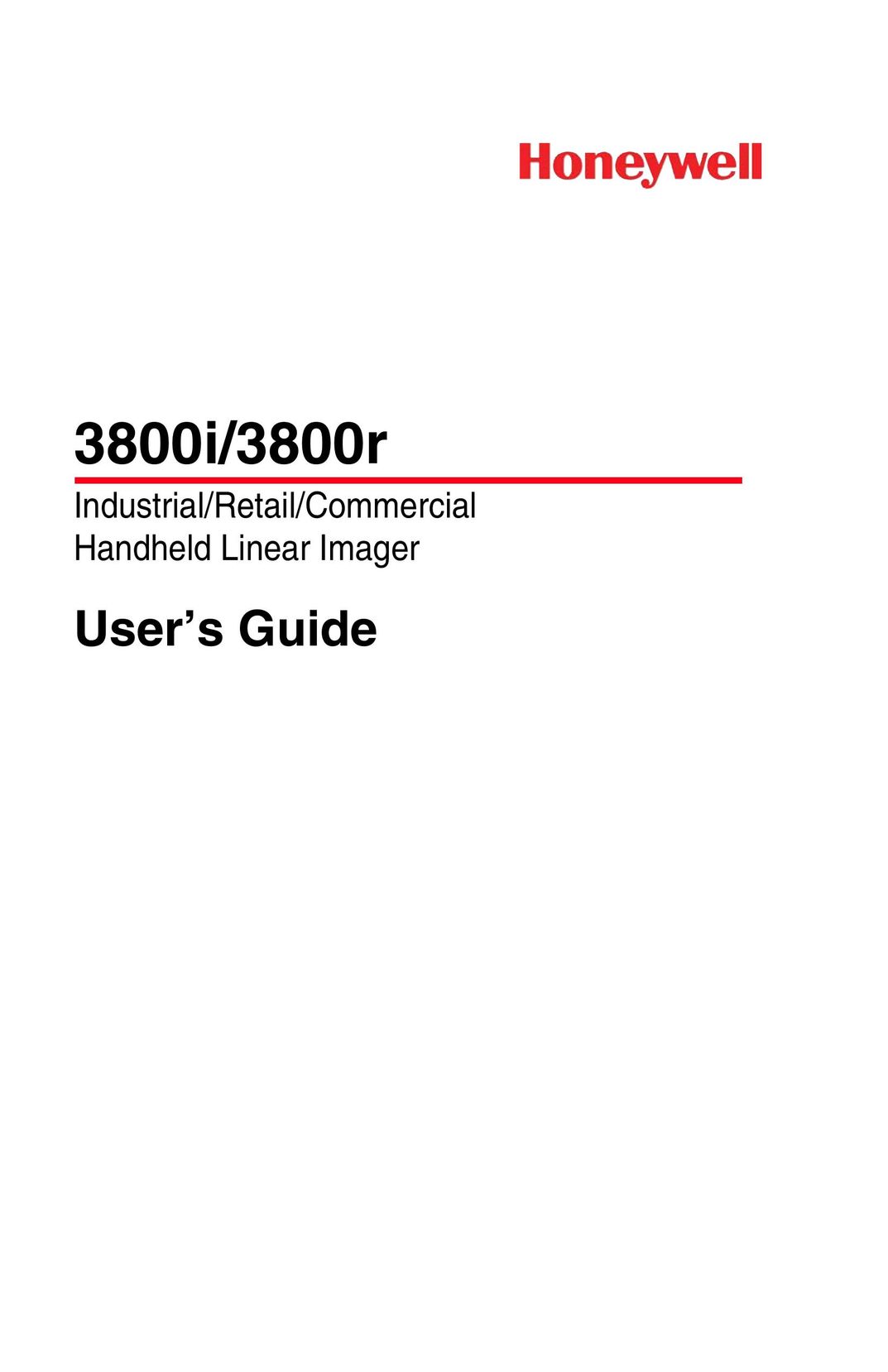 Honeywell 3800r Scanner User Manual