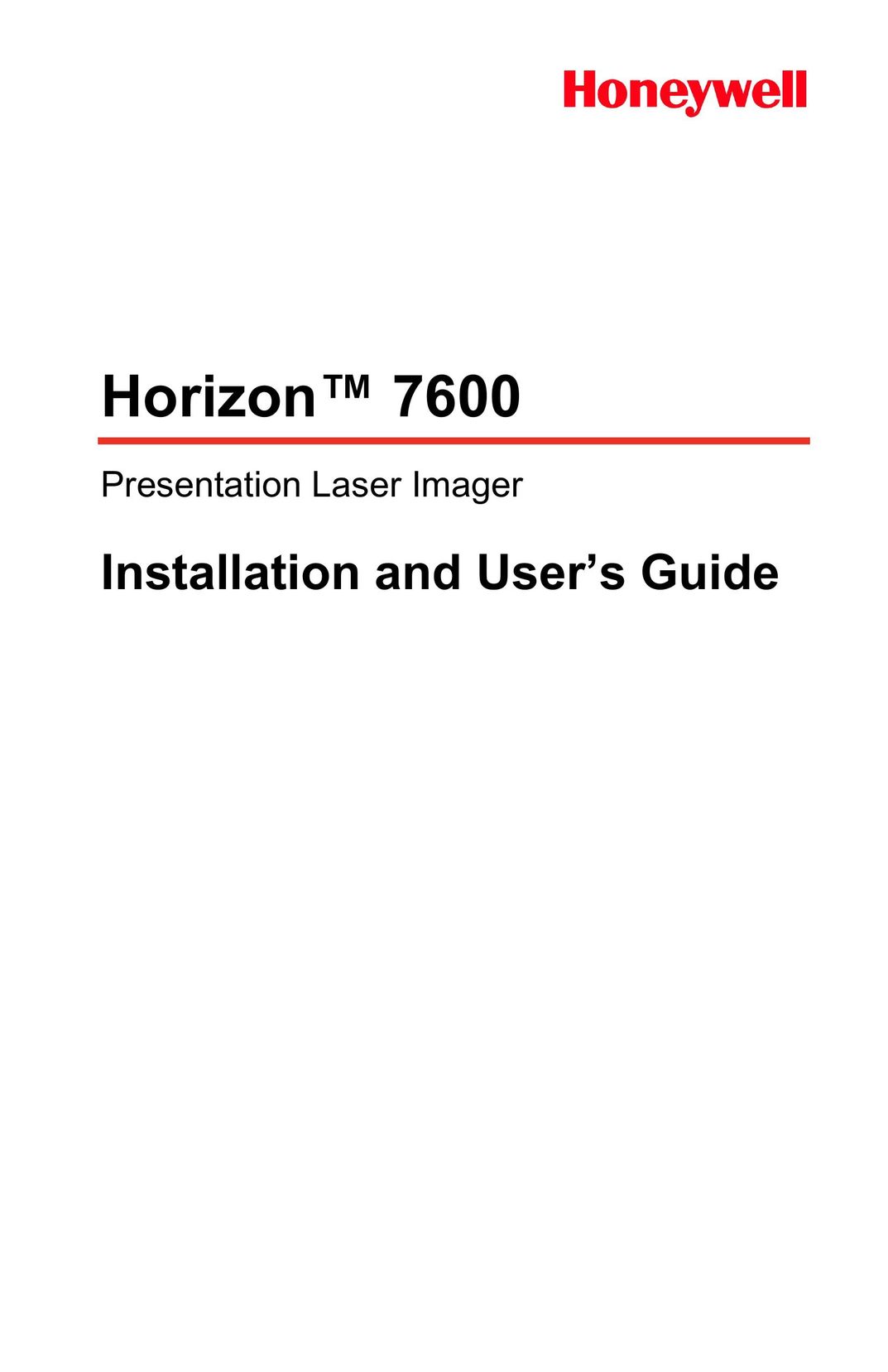 Honeywell 7600 Scanner User Manual