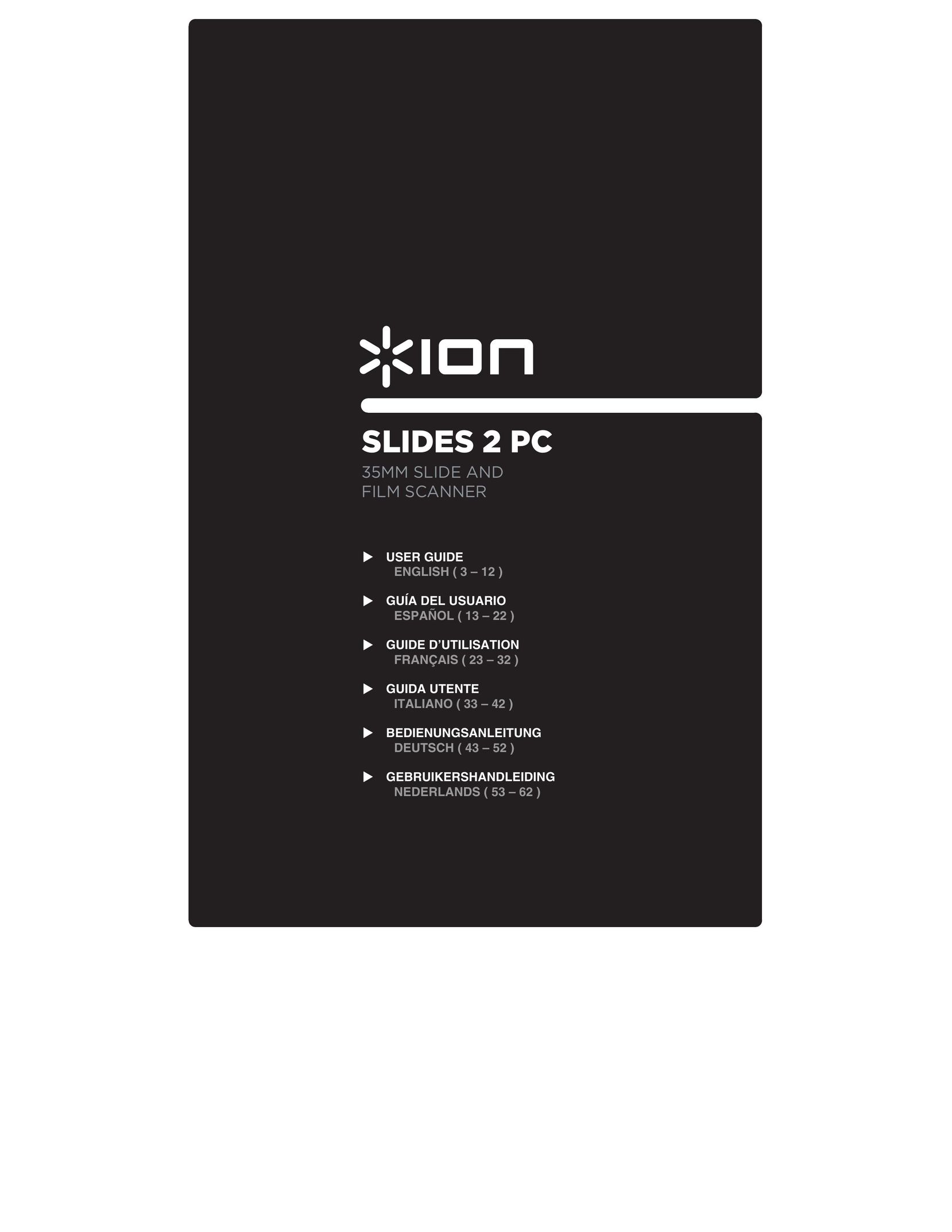 ION SLIDES2PC Scanner User Manual