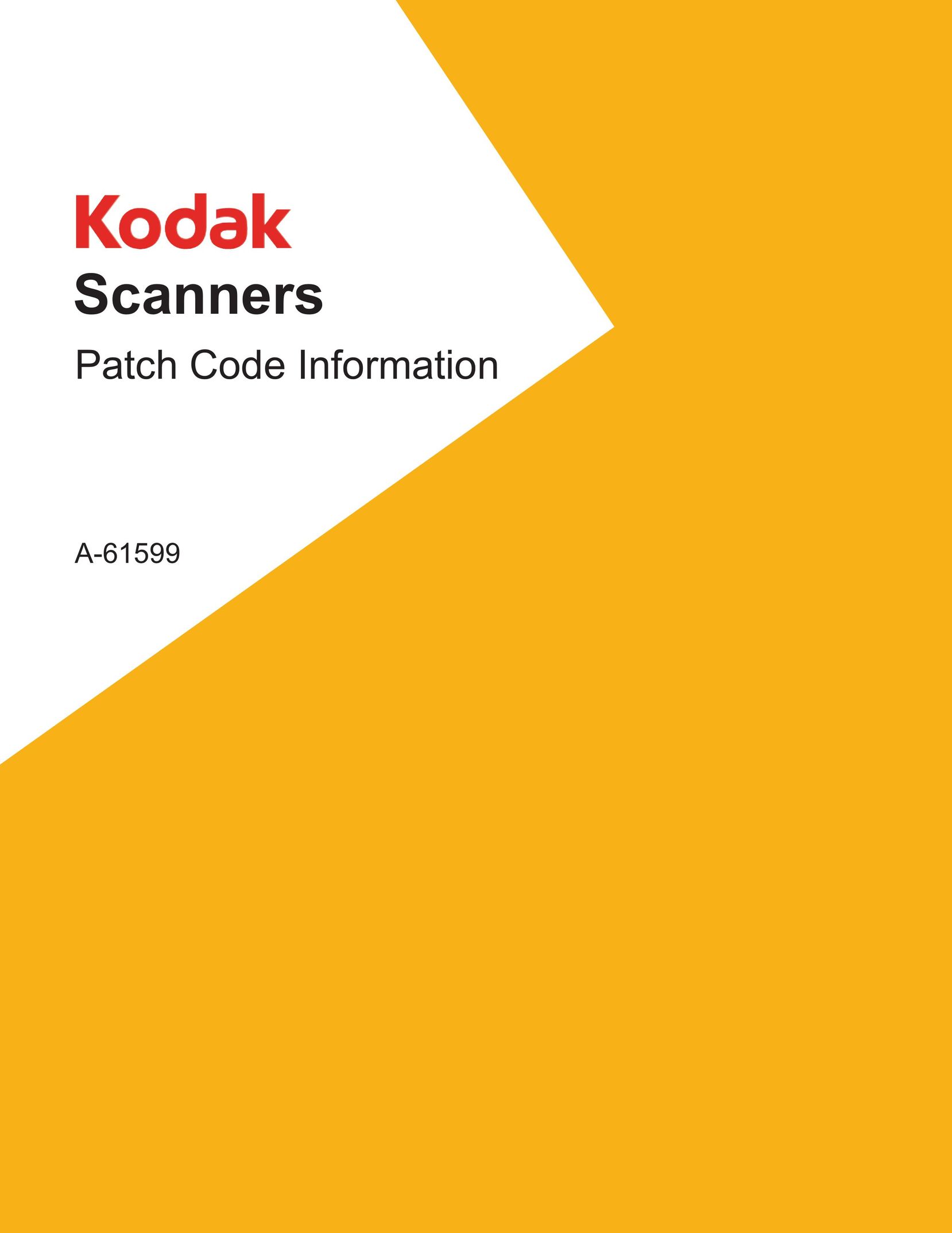 Kodak A-61599 Scanner User Manual
