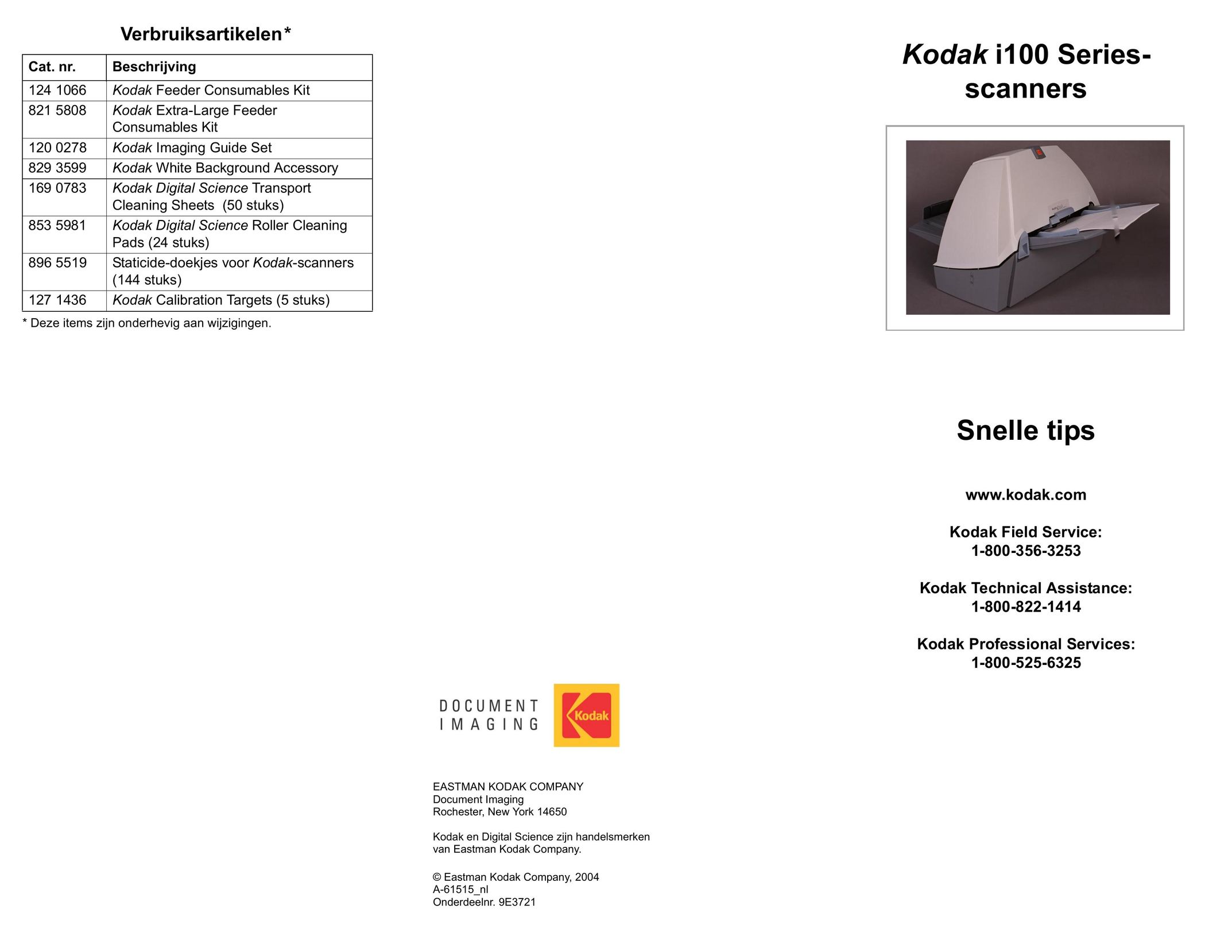 Kodak I100 Scanner User Manual