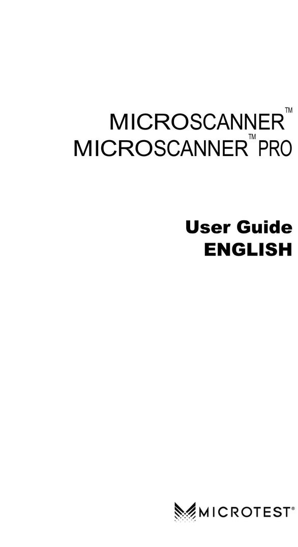 Microtest MICROSCANNER Scanner User Manual