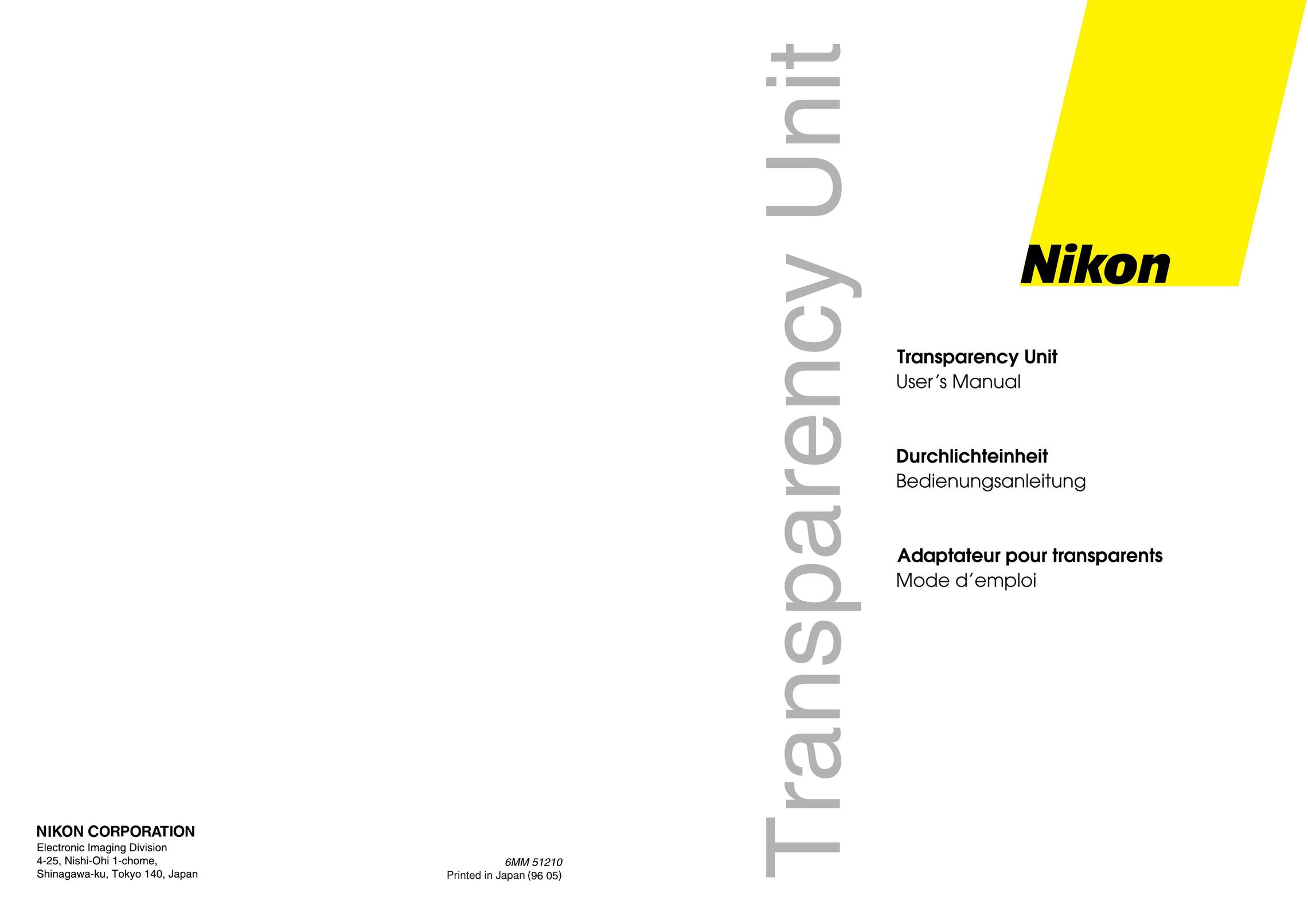 Nikon Transparency Unit Scanner User Manual