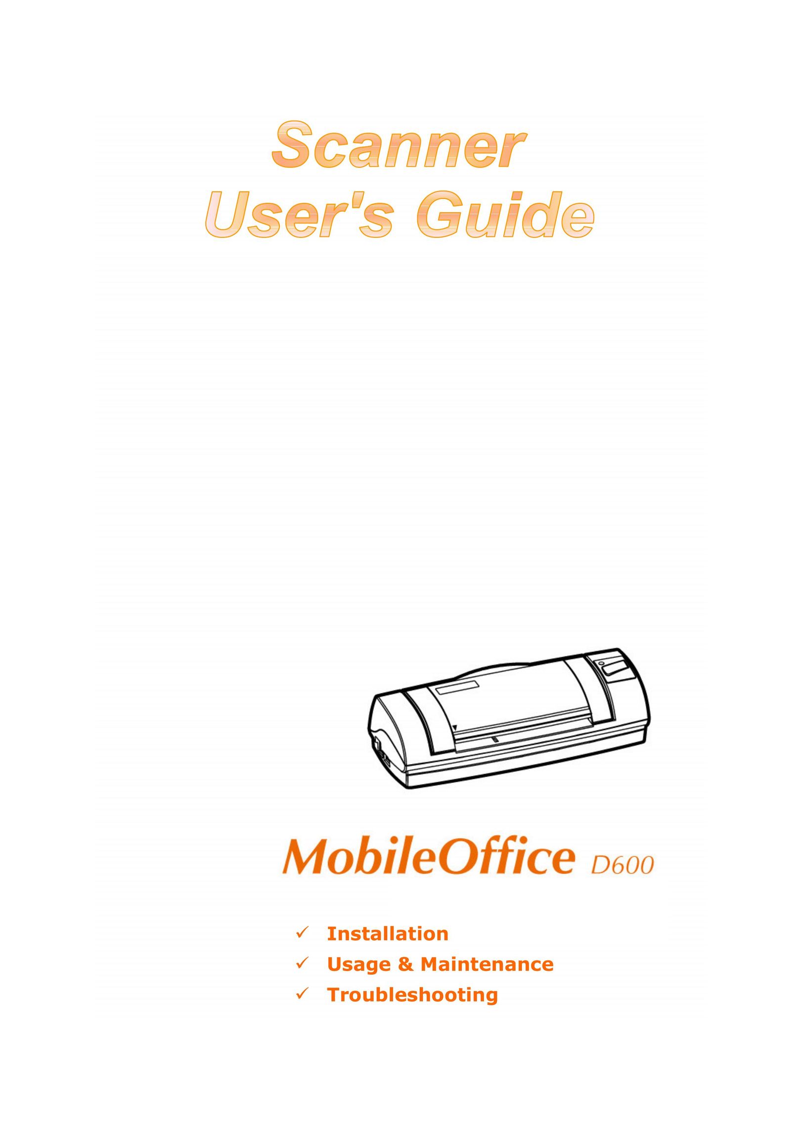 Plustek MobileOffice Scanner Scanner User Manual