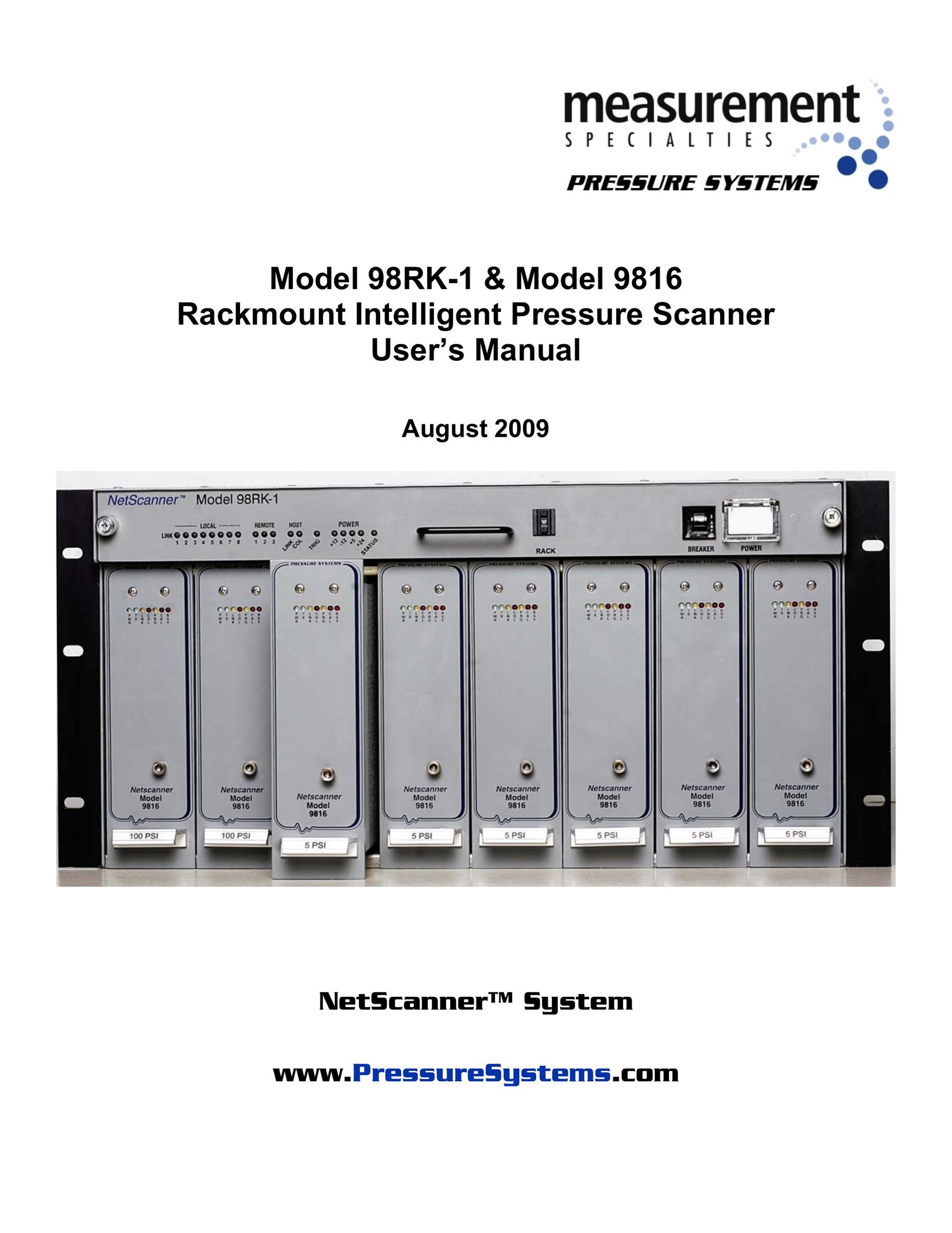 Pressure Systems 9816 Scanner User Manual