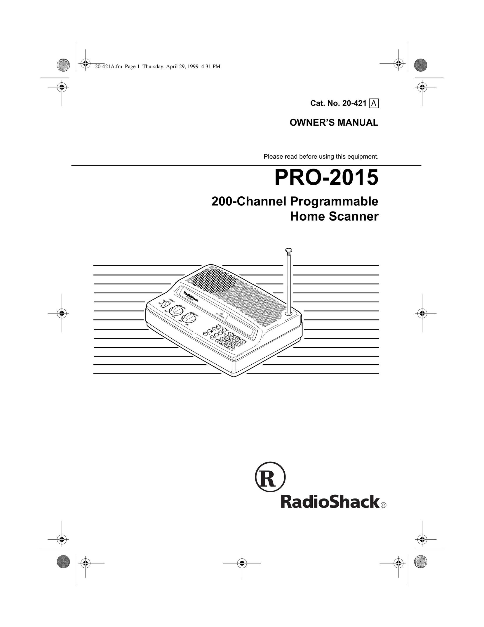 Radio Shack PRO-2015 Scanner User Manual