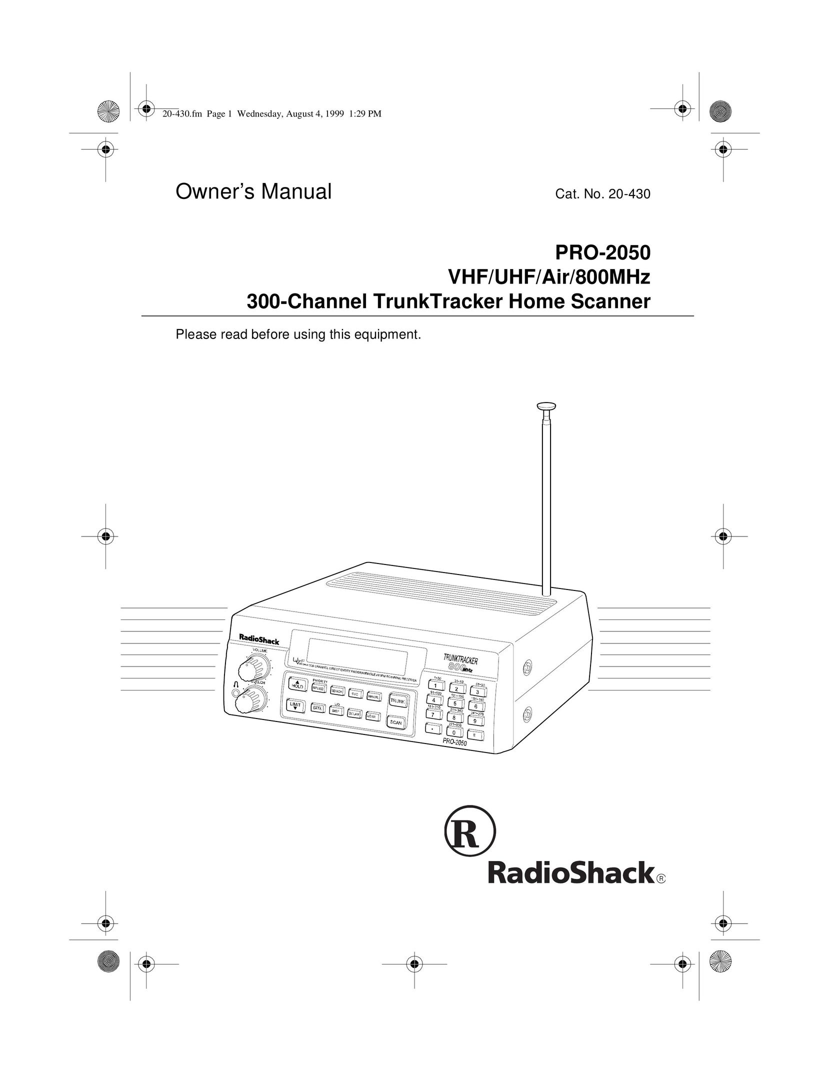 Radio Shack PRO-2050 Scanner User Manual