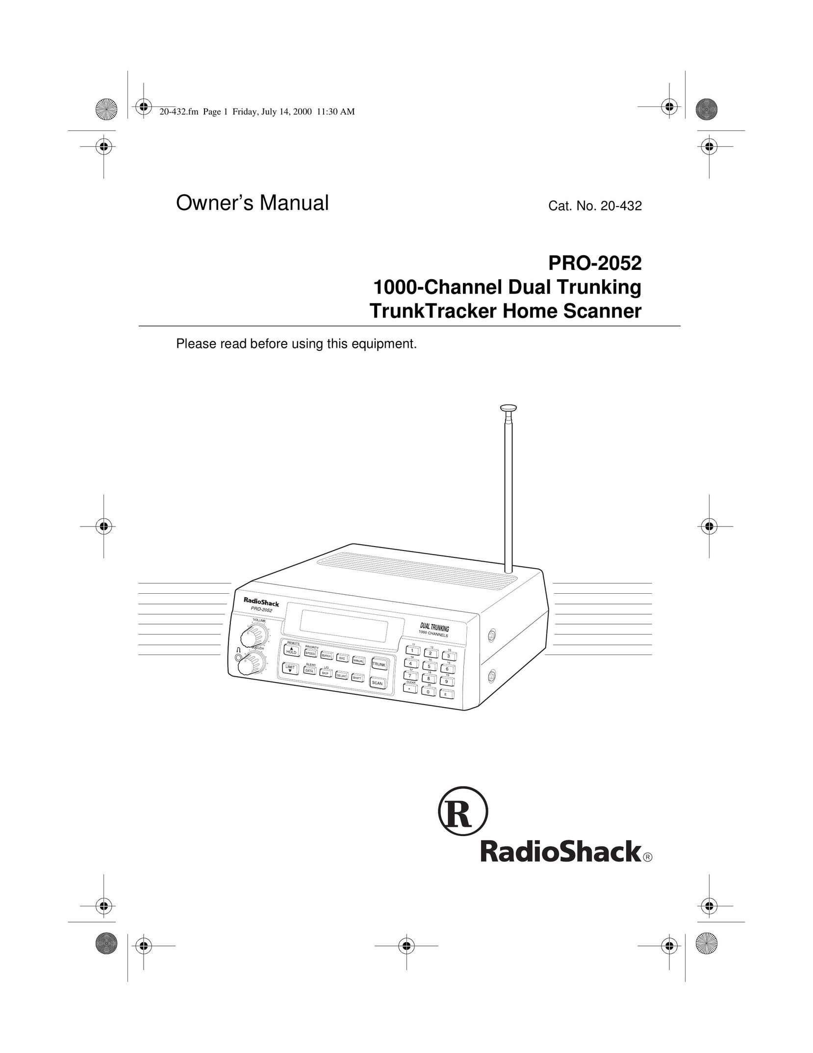 Radio Shack PRO-2052 Scanner User Manual
