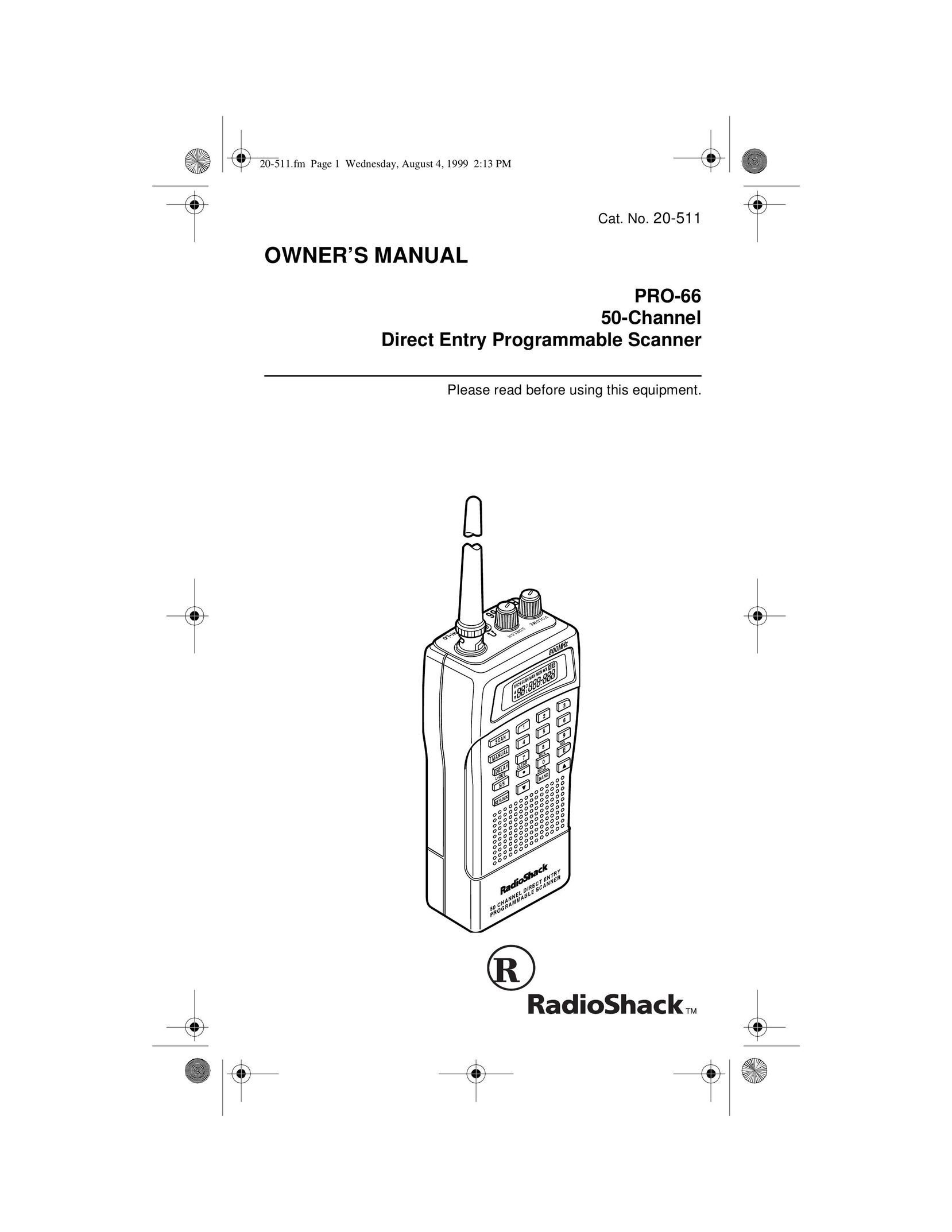 Radio Shack PRO-66 Scanner User Manual