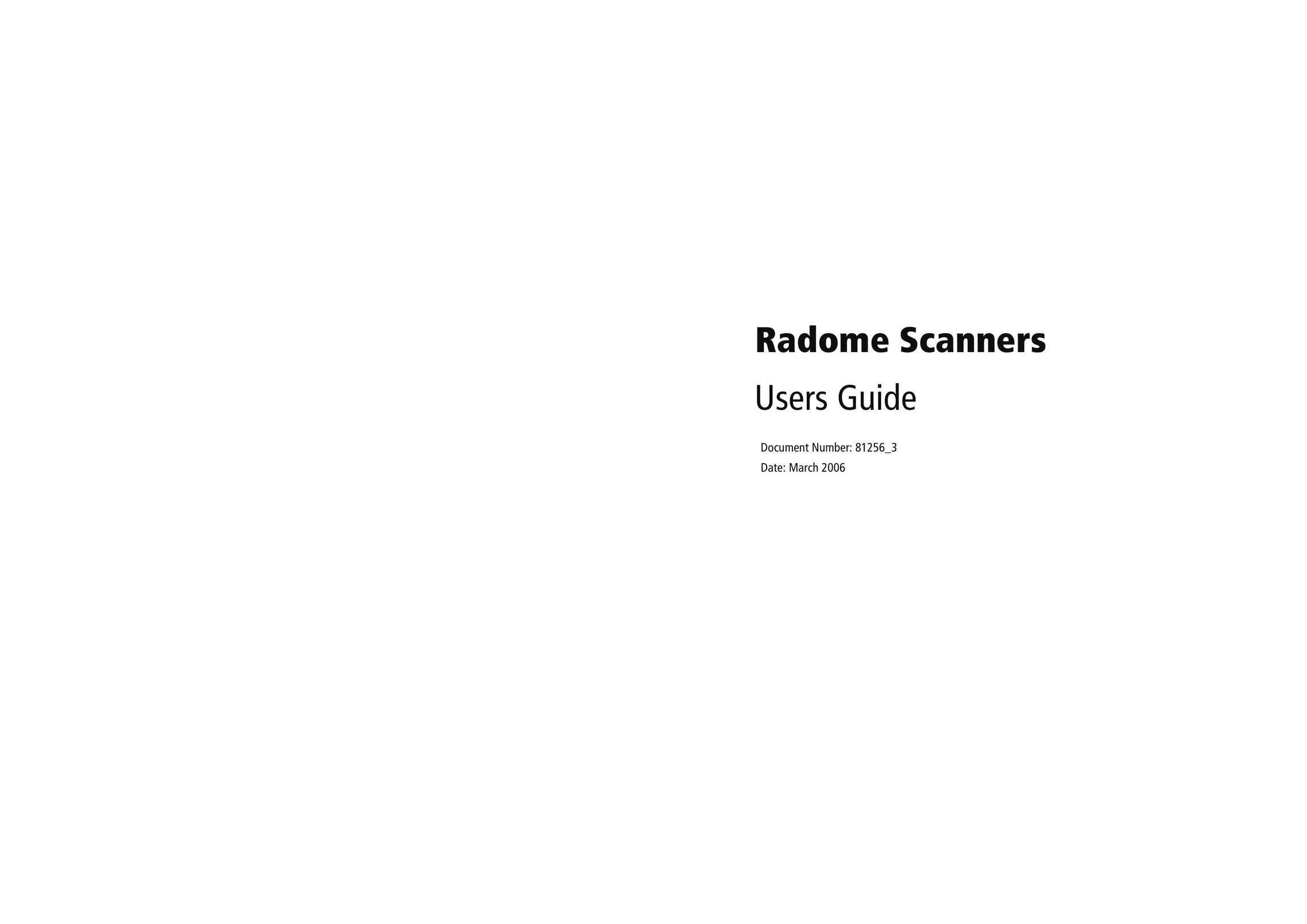 Raymarine Radome Scanners Scanner User Manual