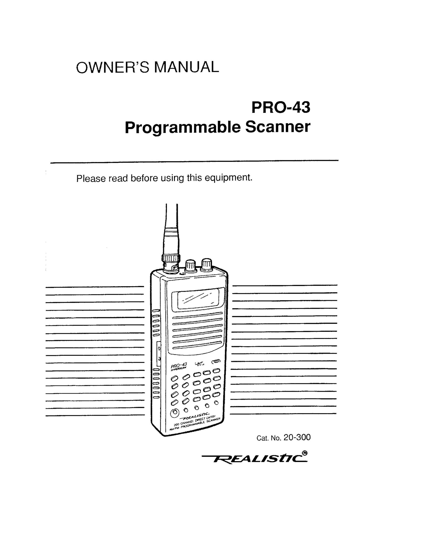 Realistic PRO-43 Scanner User Manual
