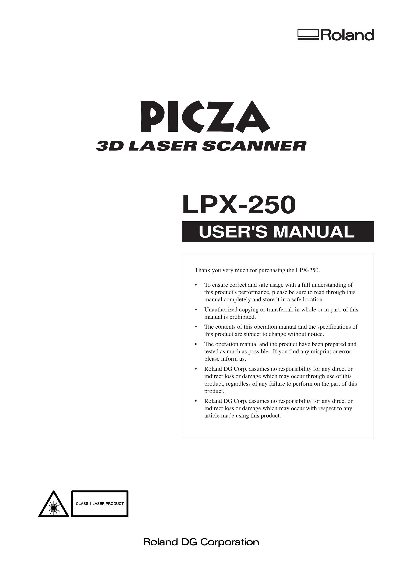 Roland LPX-250 Scanner User Manual