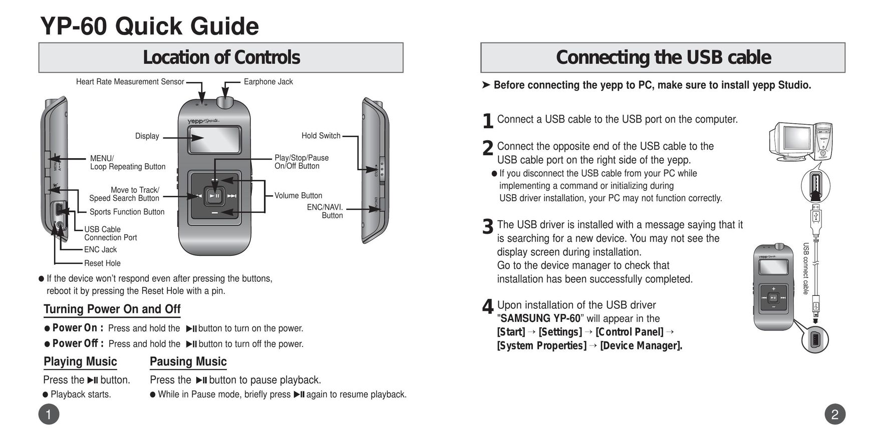 Samsung YP-60 Scanner User Manual