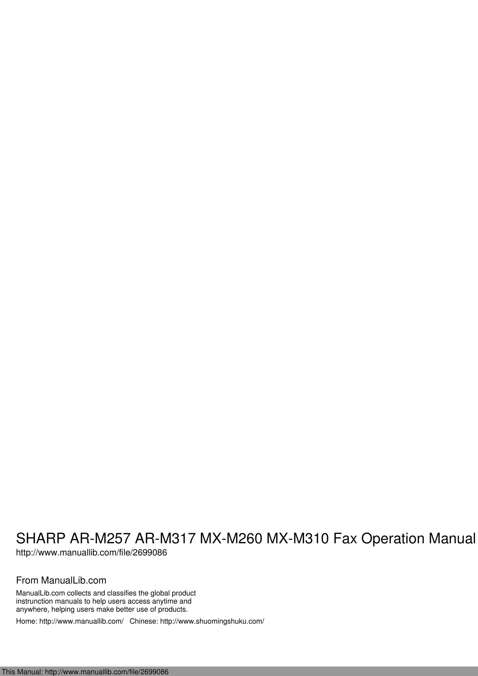 Sharp AR-M257 Scanner User Manual