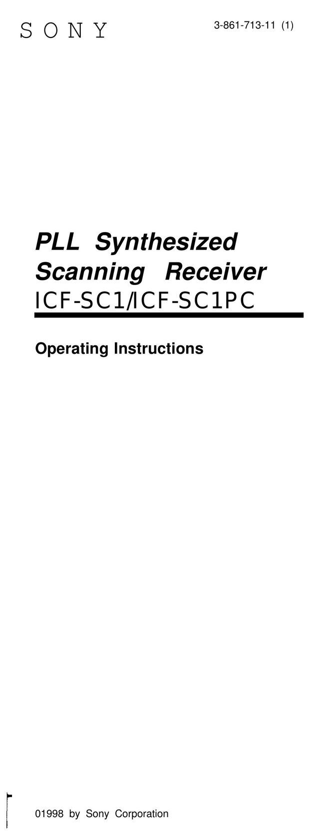 Sony ICF-SC1 Scanner User Manual