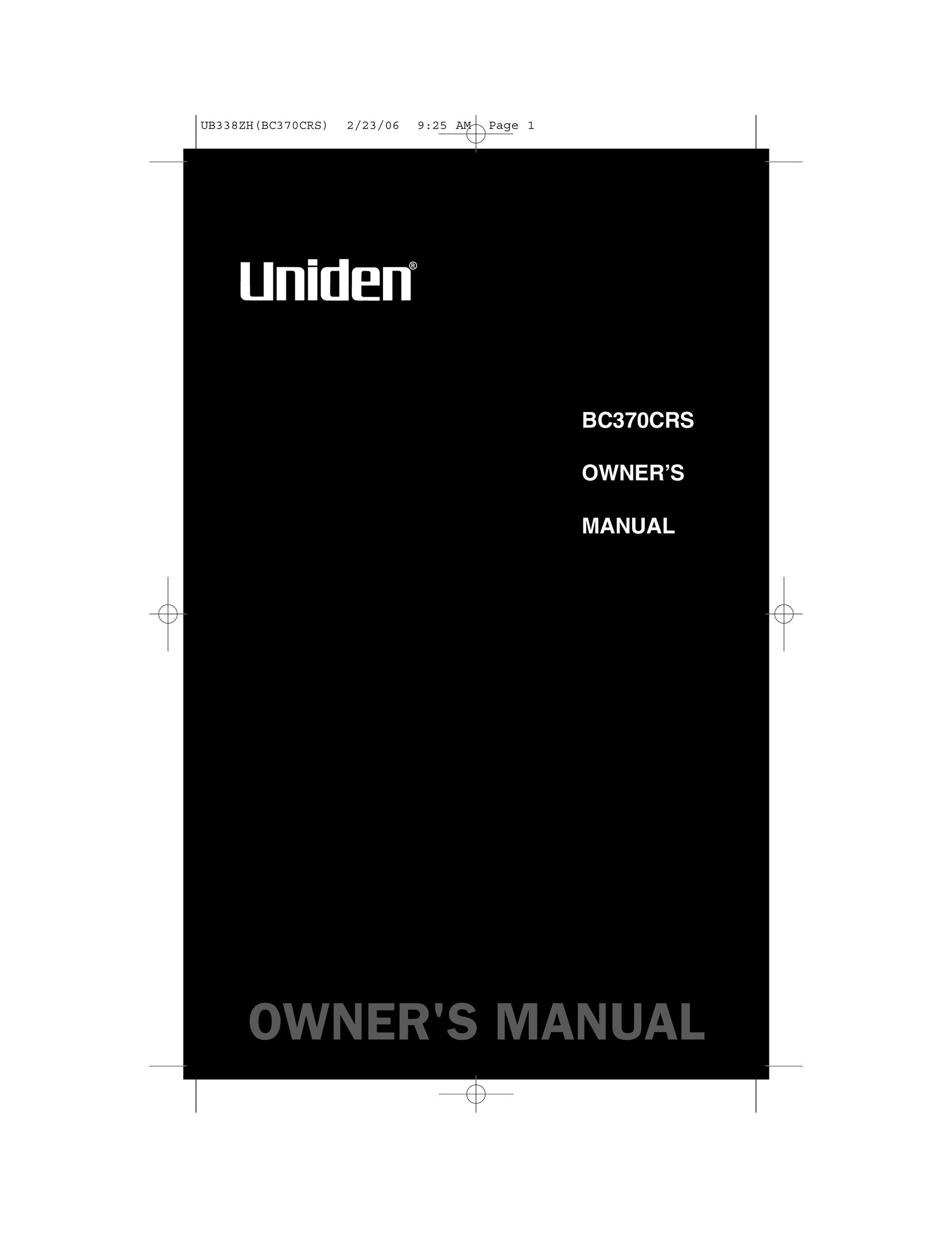 Uniden BC370CRS Scanner User Manual