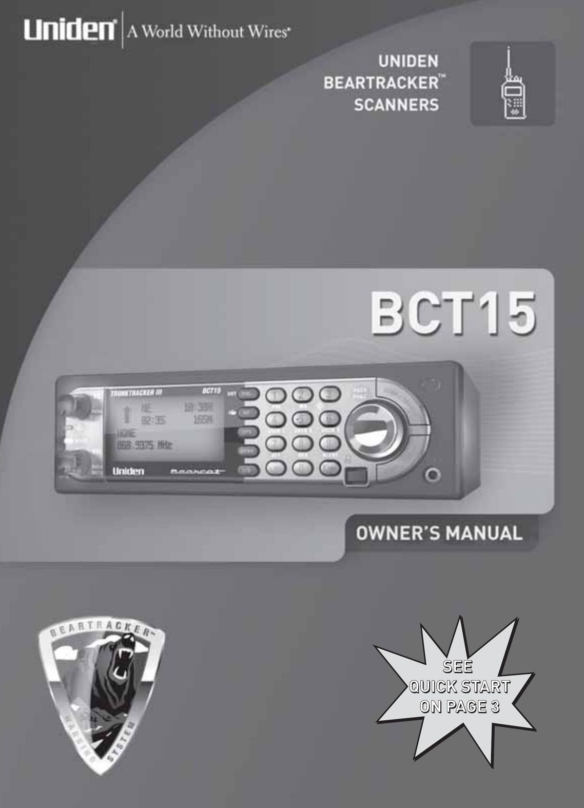 Uniden BCT15 Scanner User Manual