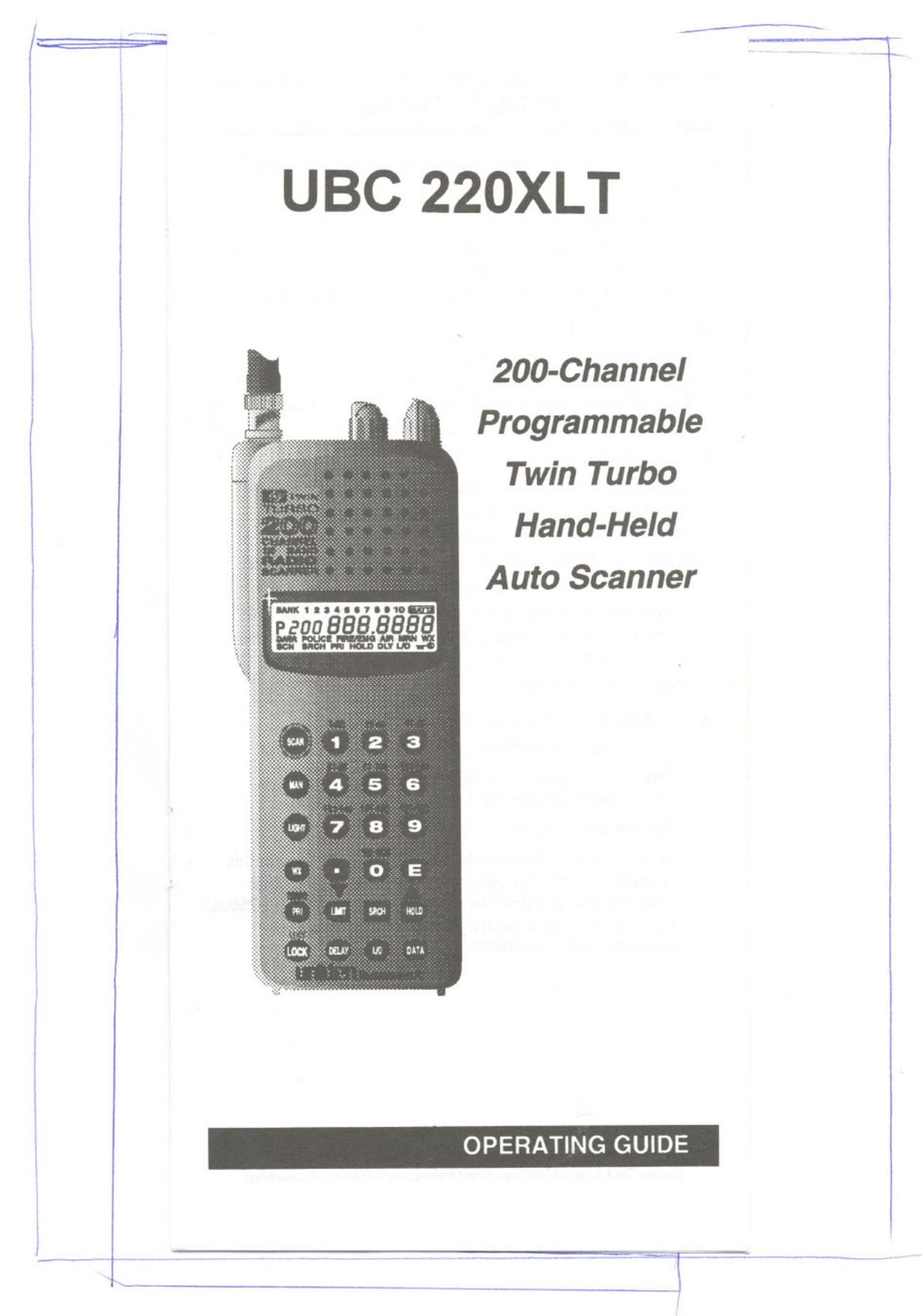 Uniden UBC220XLT Scanner User Manual