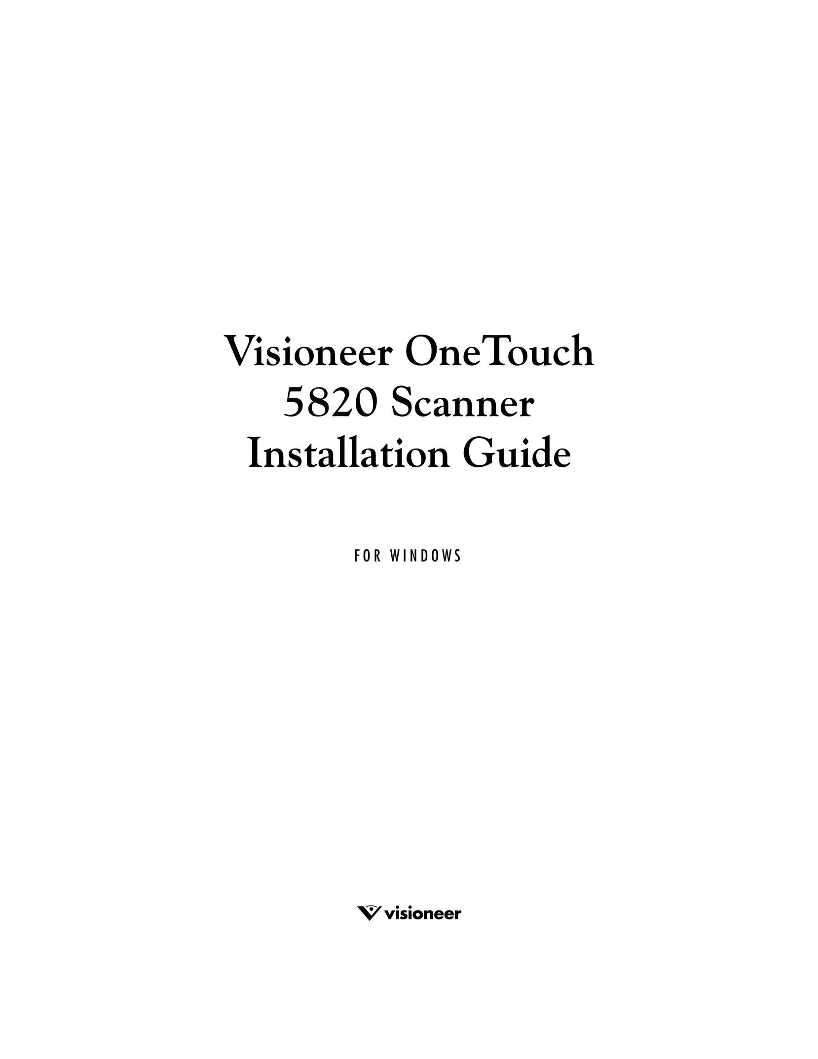 Visioneer 5820 Scanner User Manual
