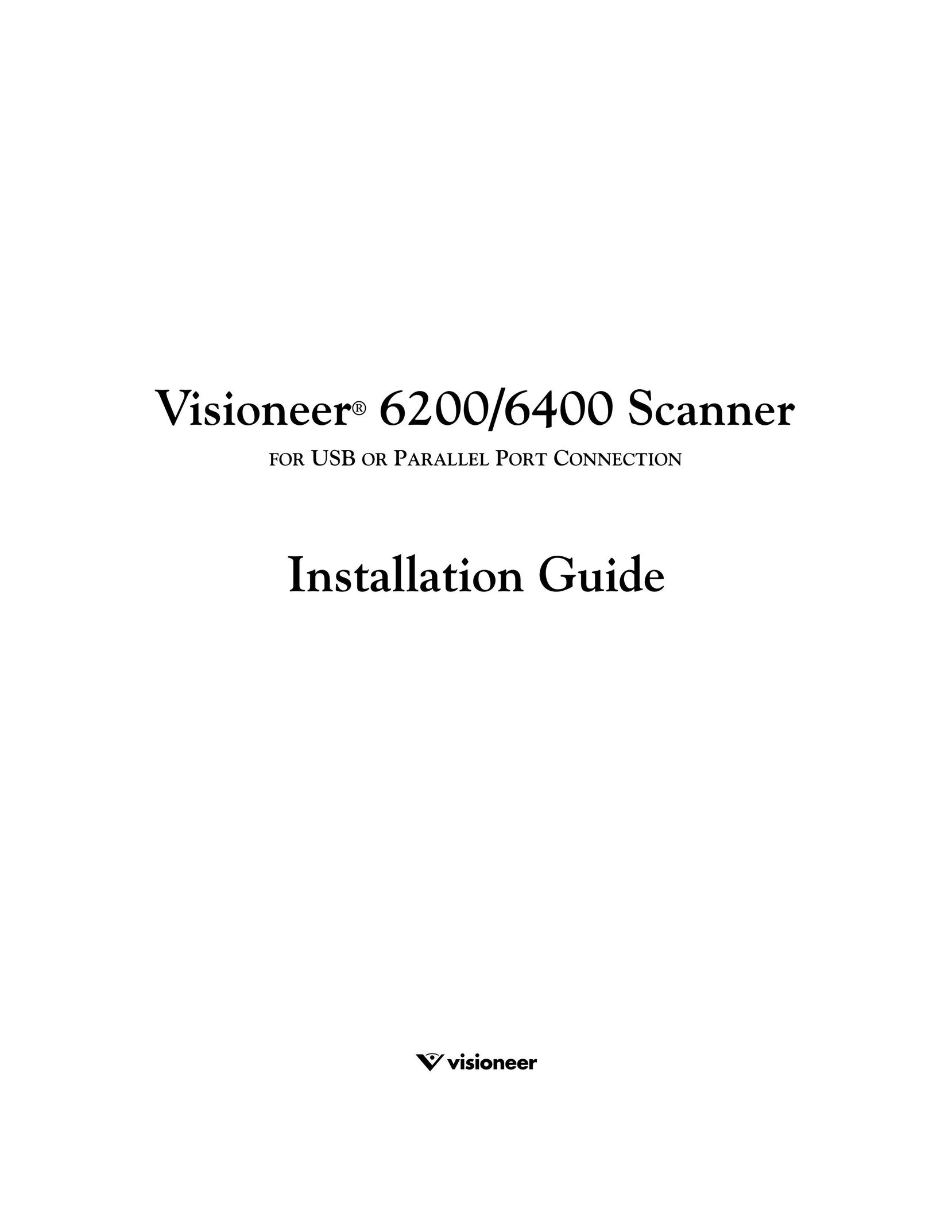 Visioneer 6400 Scanner User Manual