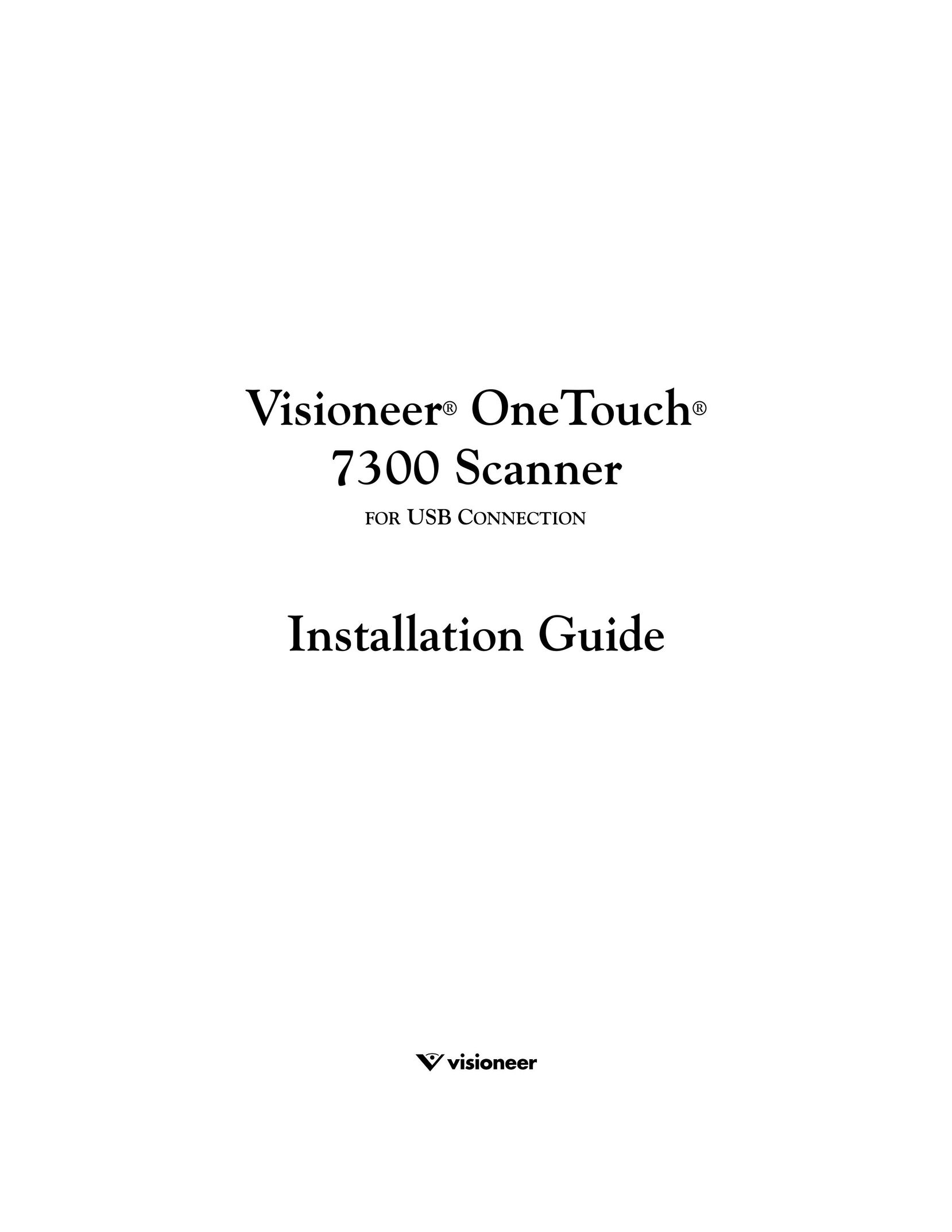 Visioneer 7300 Scanner User Manual